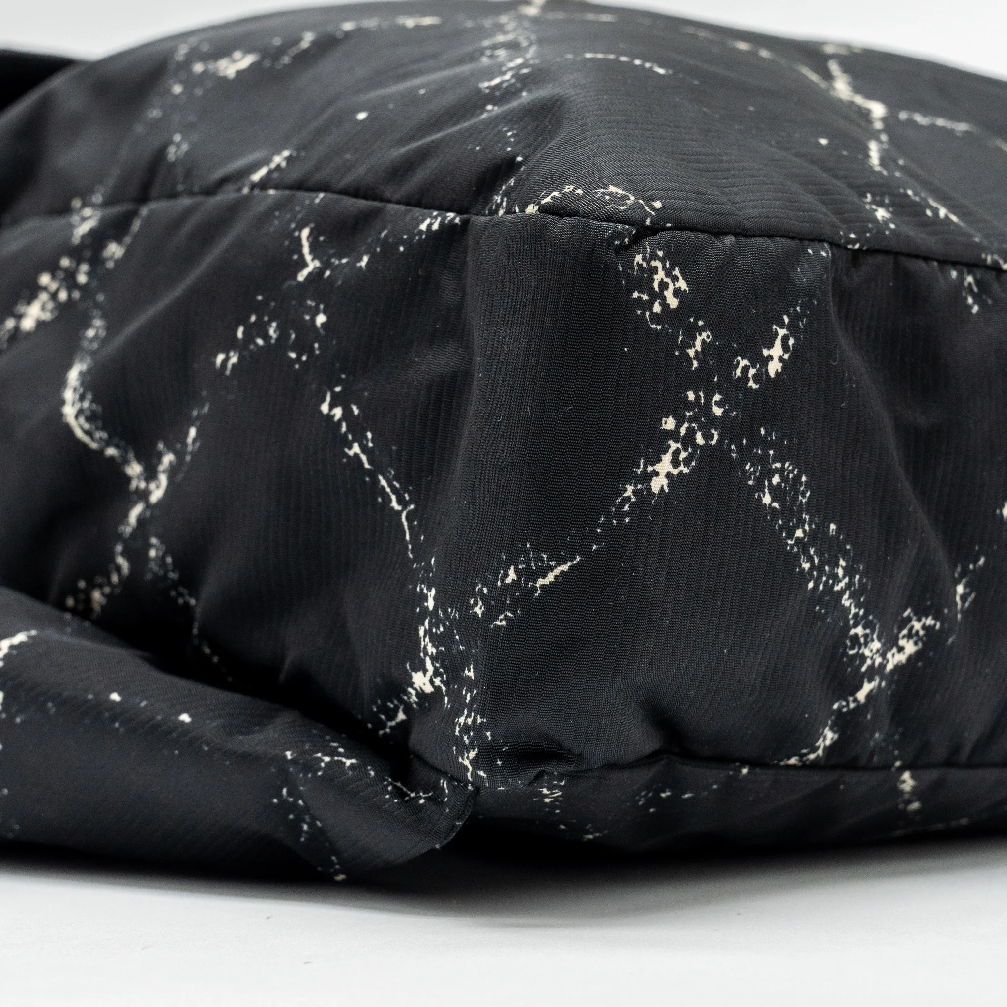 CHANEL Travel Line Check Nylon Backpack Black/White Ruthenium Hardware - Image 6