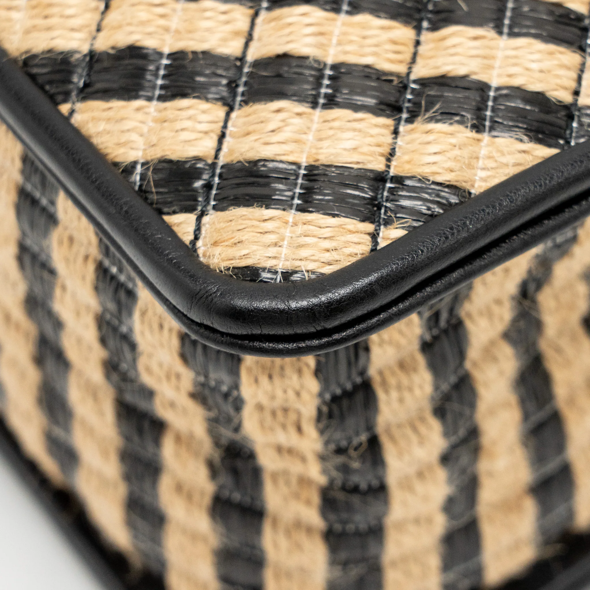 Chanel Urban Jungle Bucket Bag Raffia/Leather Black/Beige LGHW - Image 8