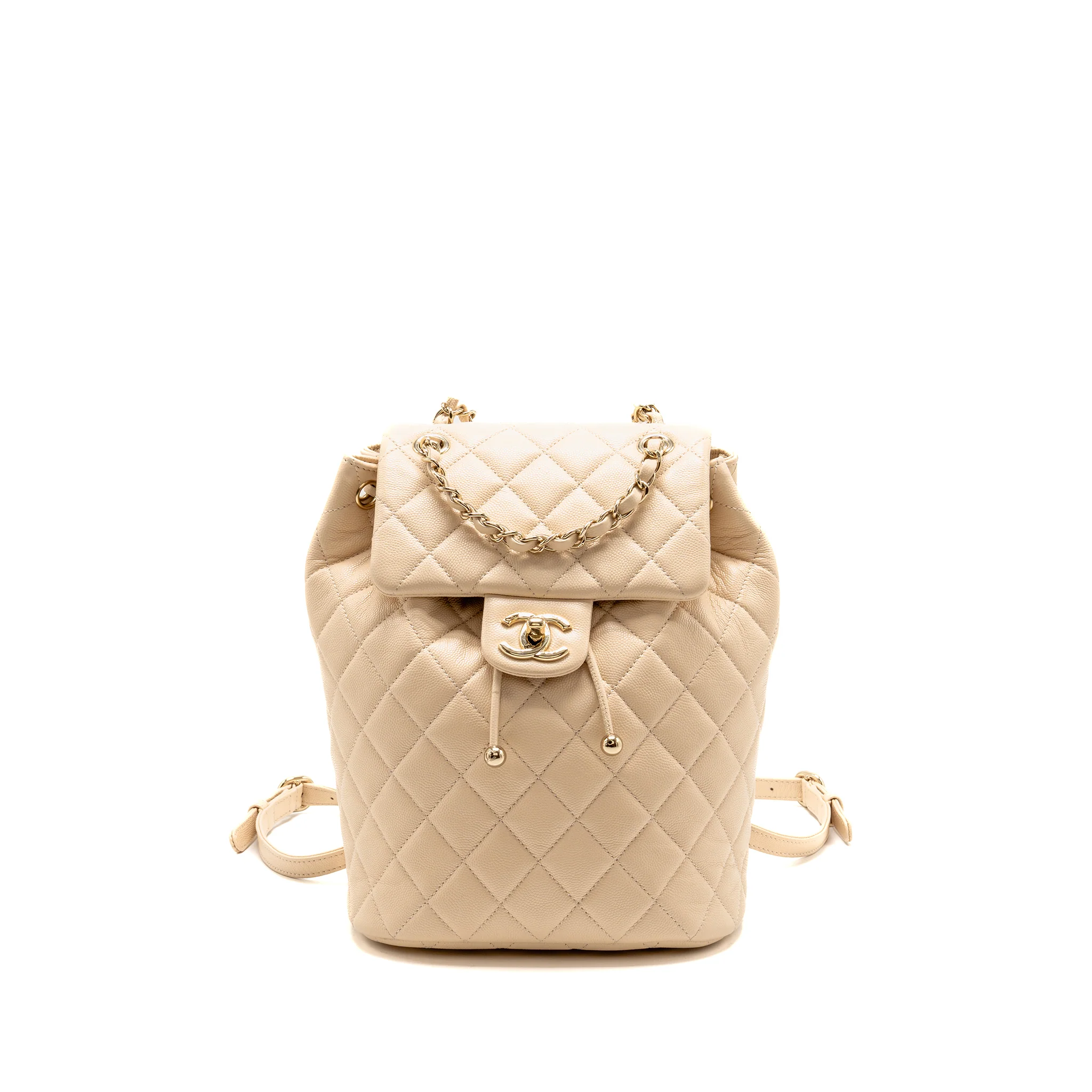 Chanel Urban Spirit backpack caviar beige LGHW (microchip)