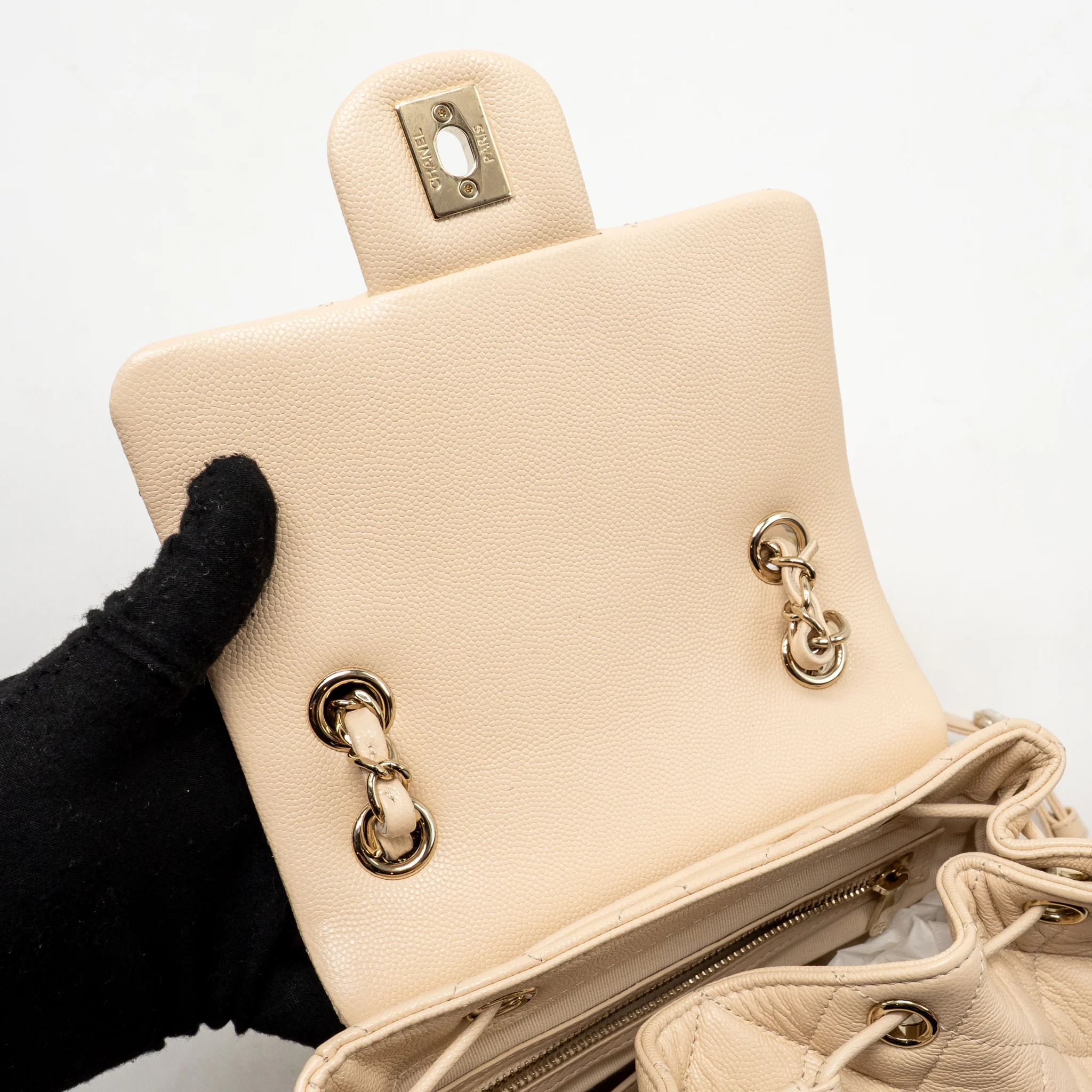 Chanel Urban Spirit backpack caviar beige LGHW (microchip) - Image 15