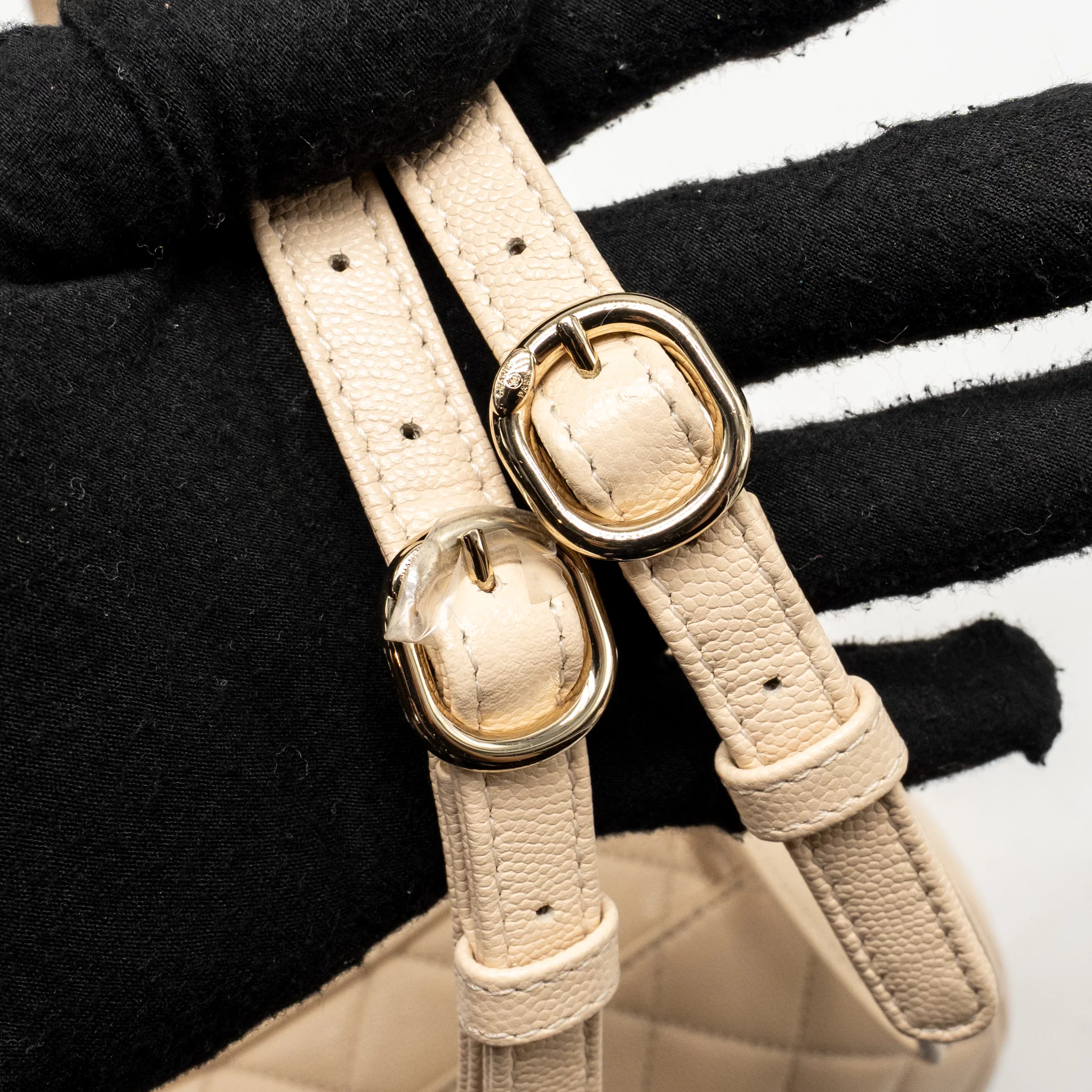 Chanel Urban Spirit backpack caviar beige LGHW (microchip) - Image 19