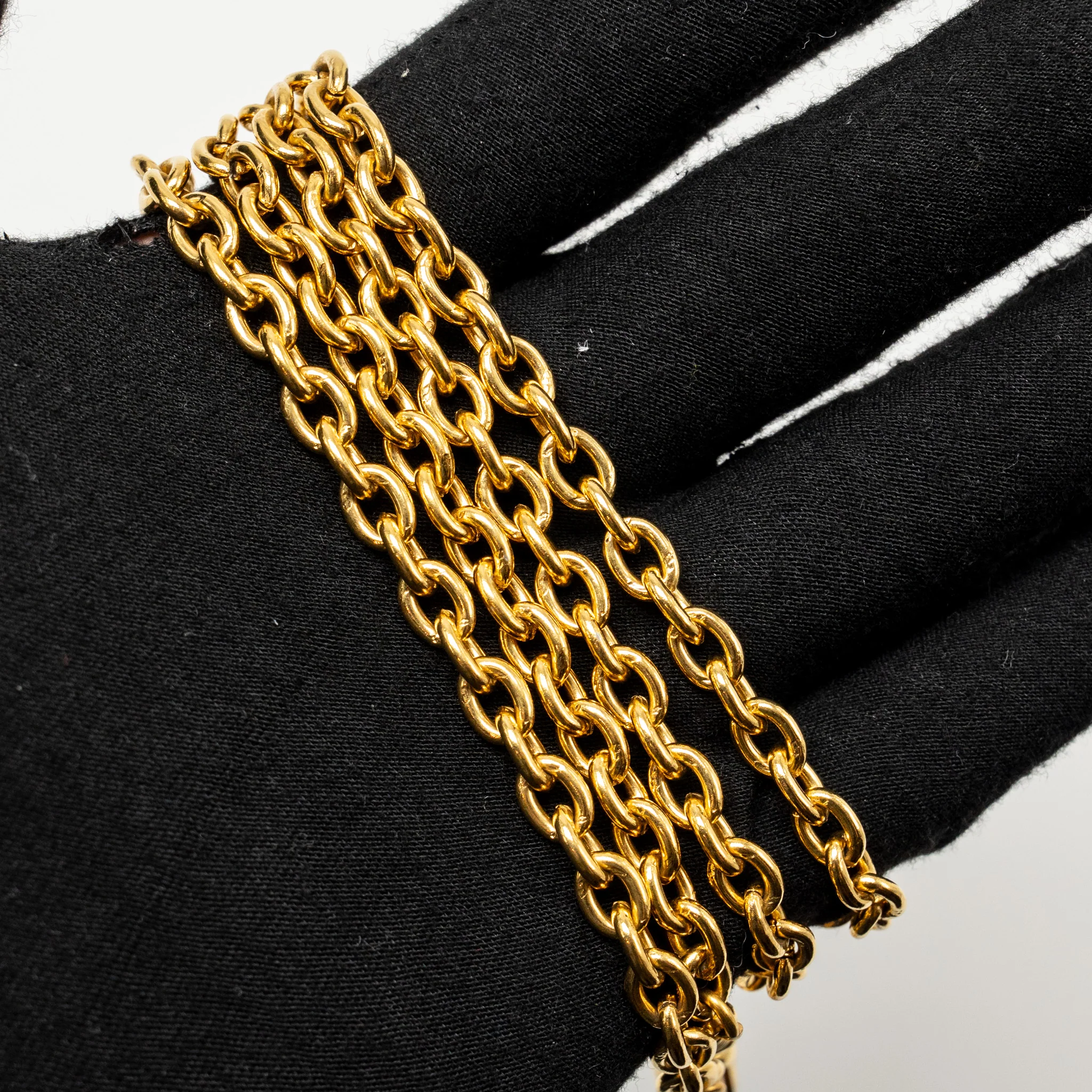 Chanel Vintage CC Logo Gold-plated Long Necklace Gold tone - Image 5