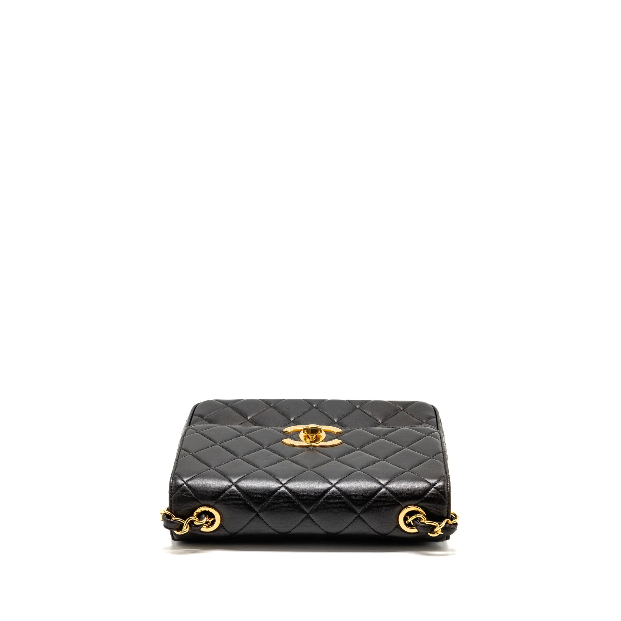 Chanel Vintage Large Square Flap Bag Lambskin Black GHW - Image 5