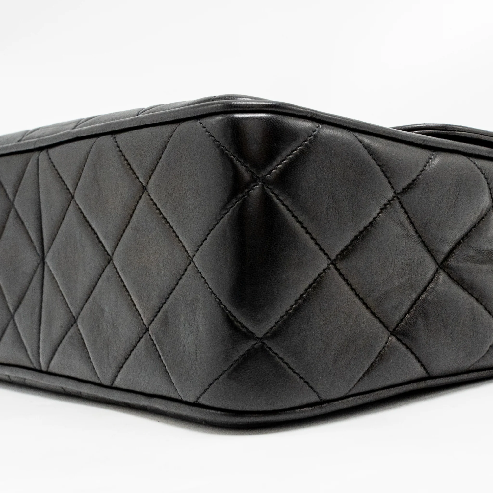 Chanel Vintage Large Square Flap Bag Lambskin Black GHW - Image 8