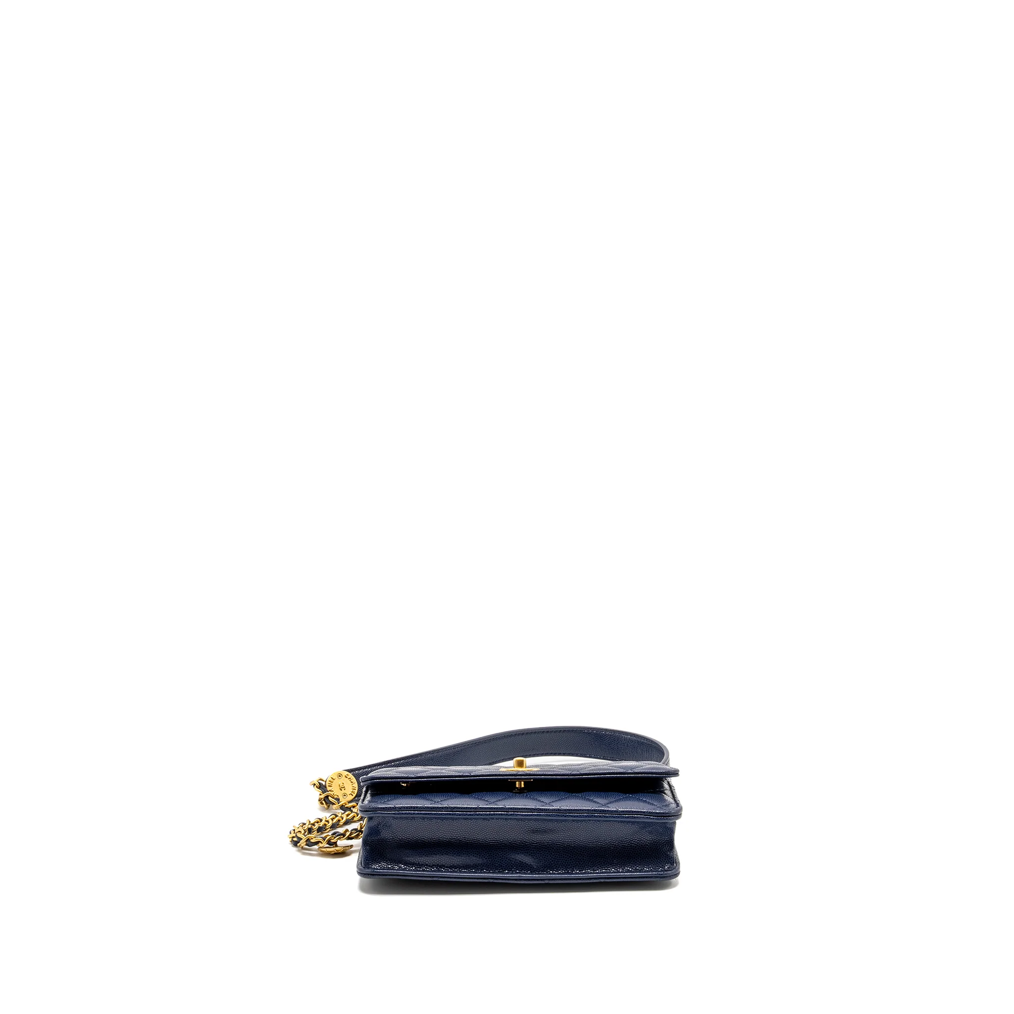 Chanel 22A Twist Your Button Wallet on Chain Caviar Navy GHW (Microchip) - Image 5