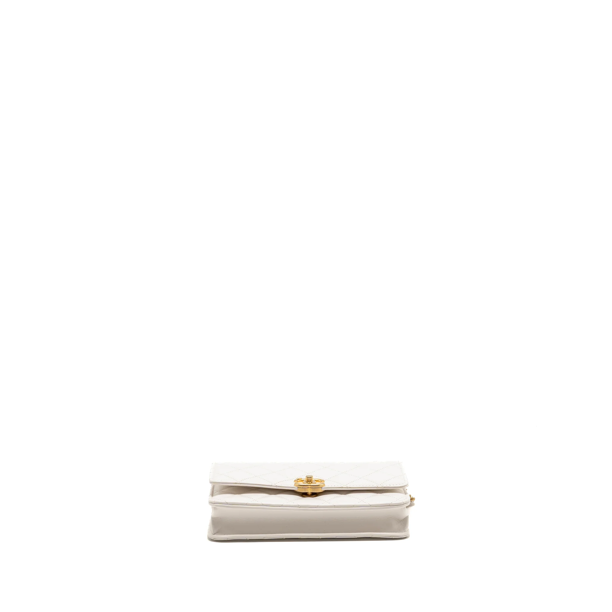 CHANEL 24C GOLD CRUSH WALLET ON CHAIN CALFSKIN WHITE GHW (MICROCHIP) - Image 6