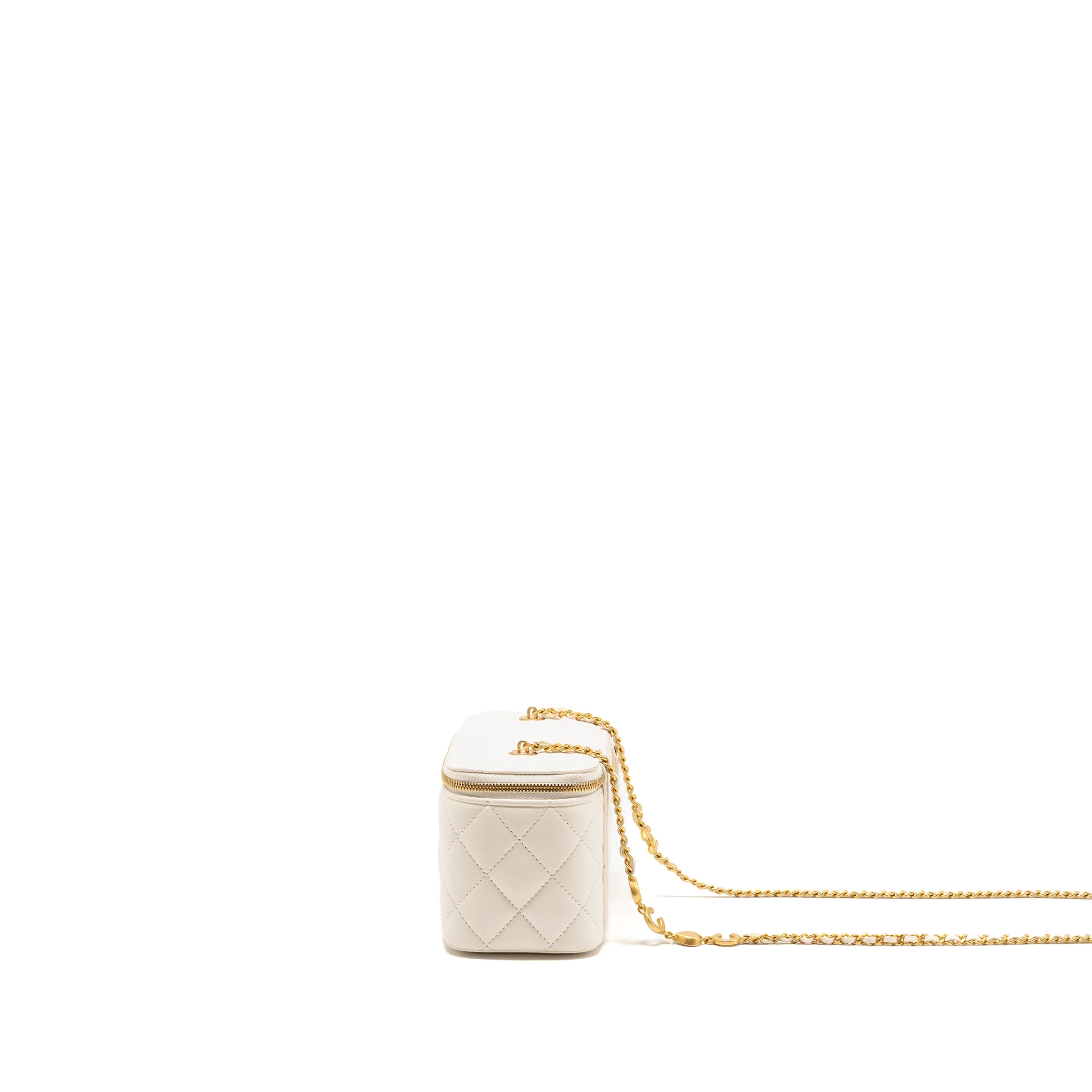 Chanel 22K Long Vanity with Coco Love Detailed Chain Lambskin White GHW(Microchip) - Image 4