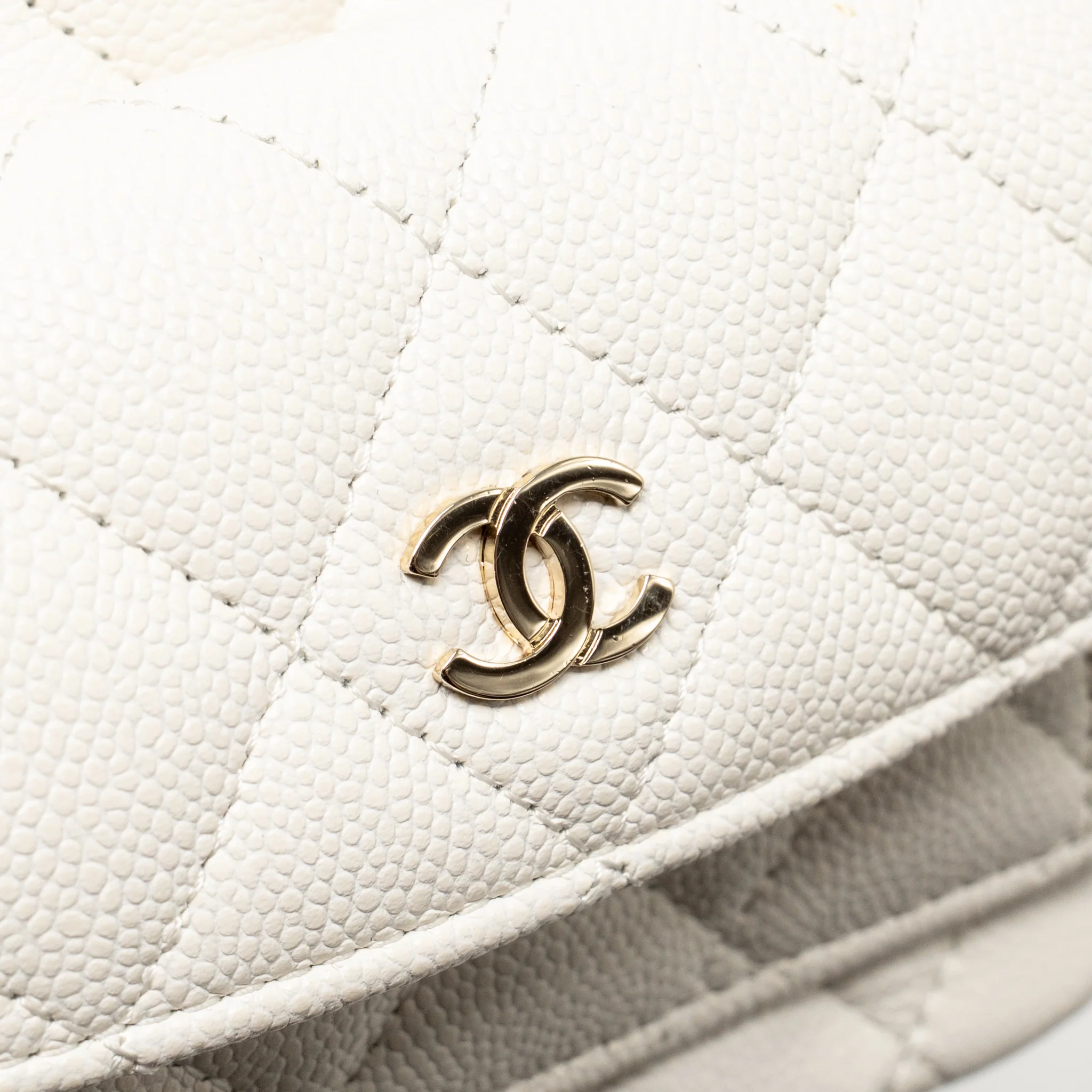 Chanel 24C Mini Backpack Caviar White LGHW (Microchip) - Image 15