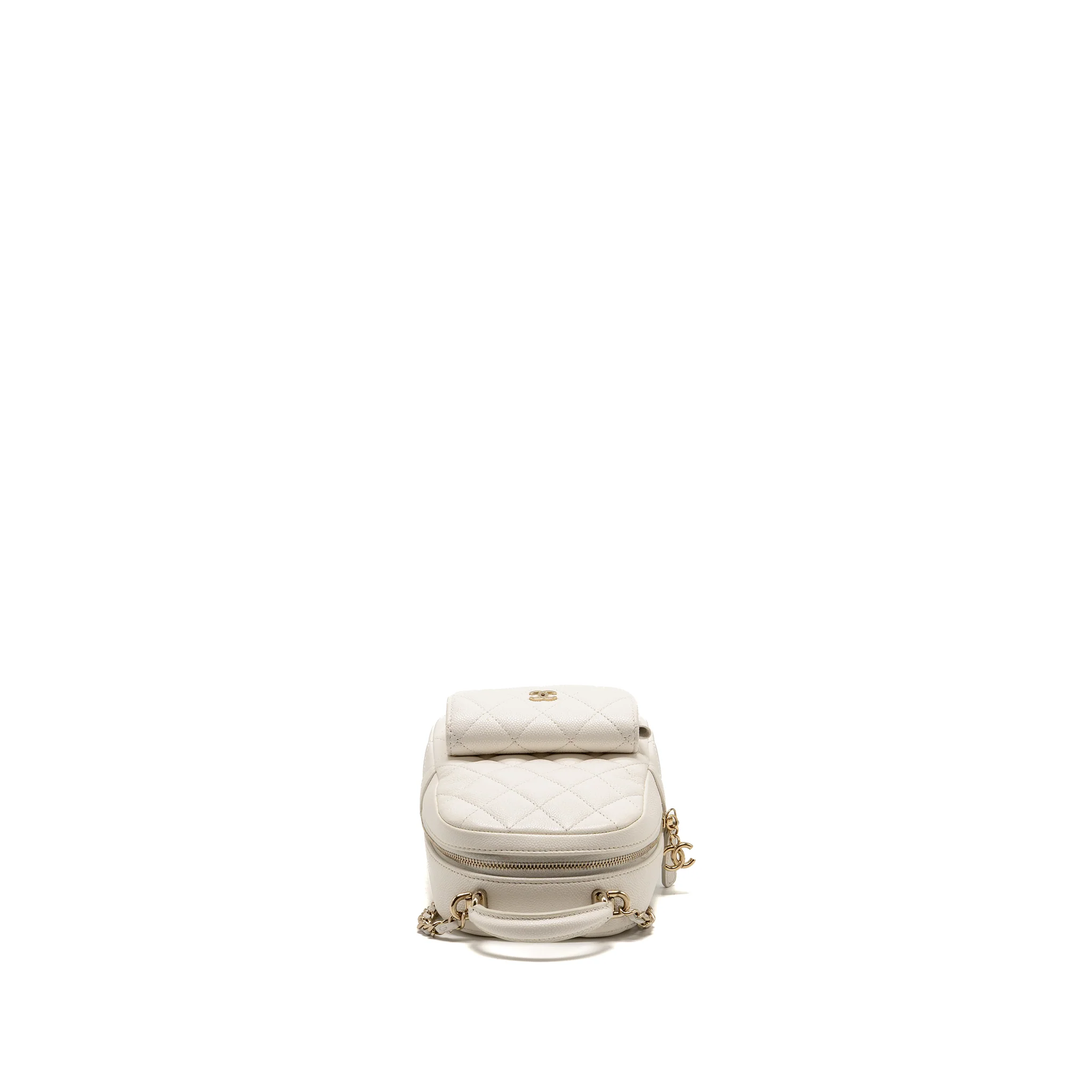 Chanel 24C Mini Backpack Caviar White LGHW (Microchip) - Image 5