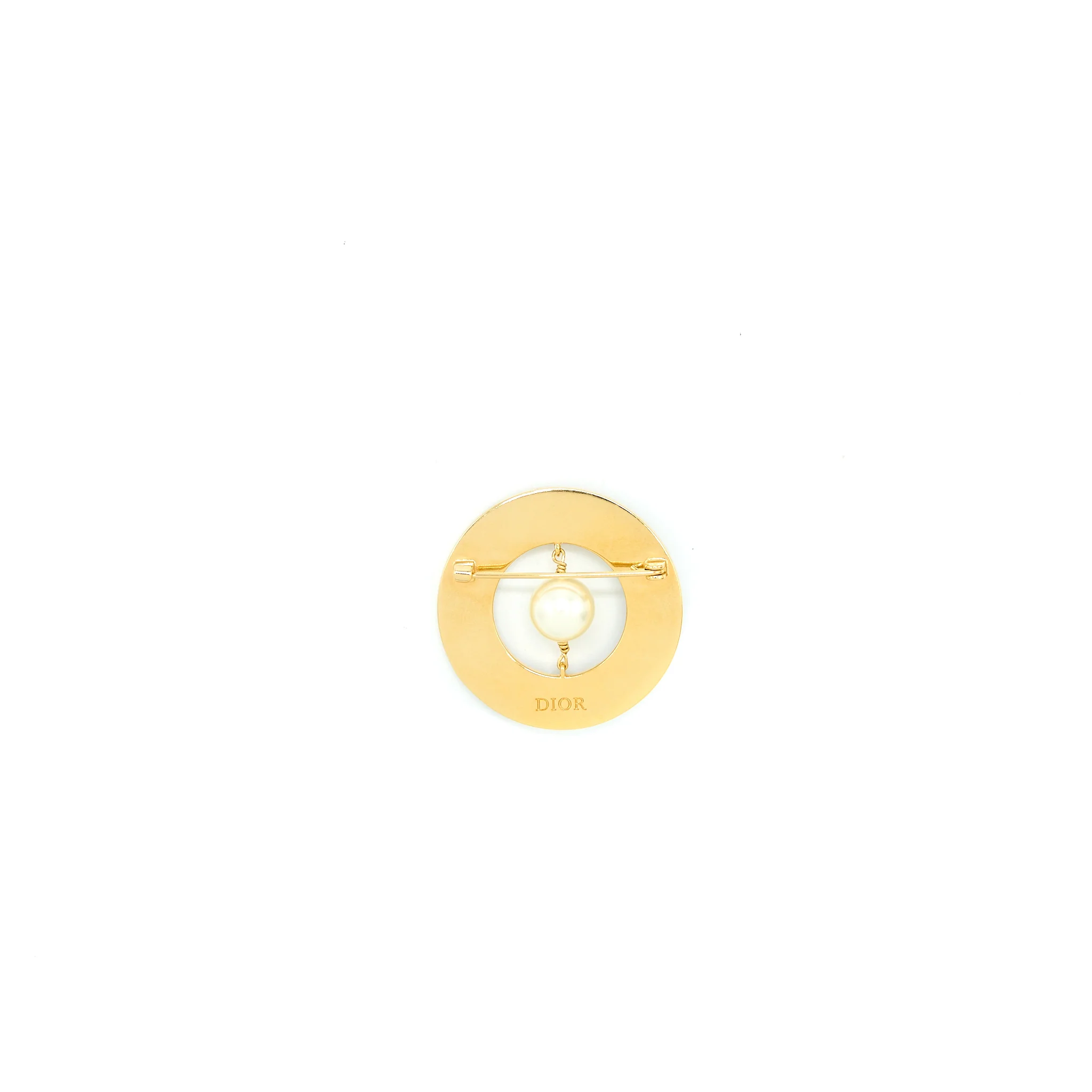 Christian Dior Round Pearl Brooch Black GHW - Image 3