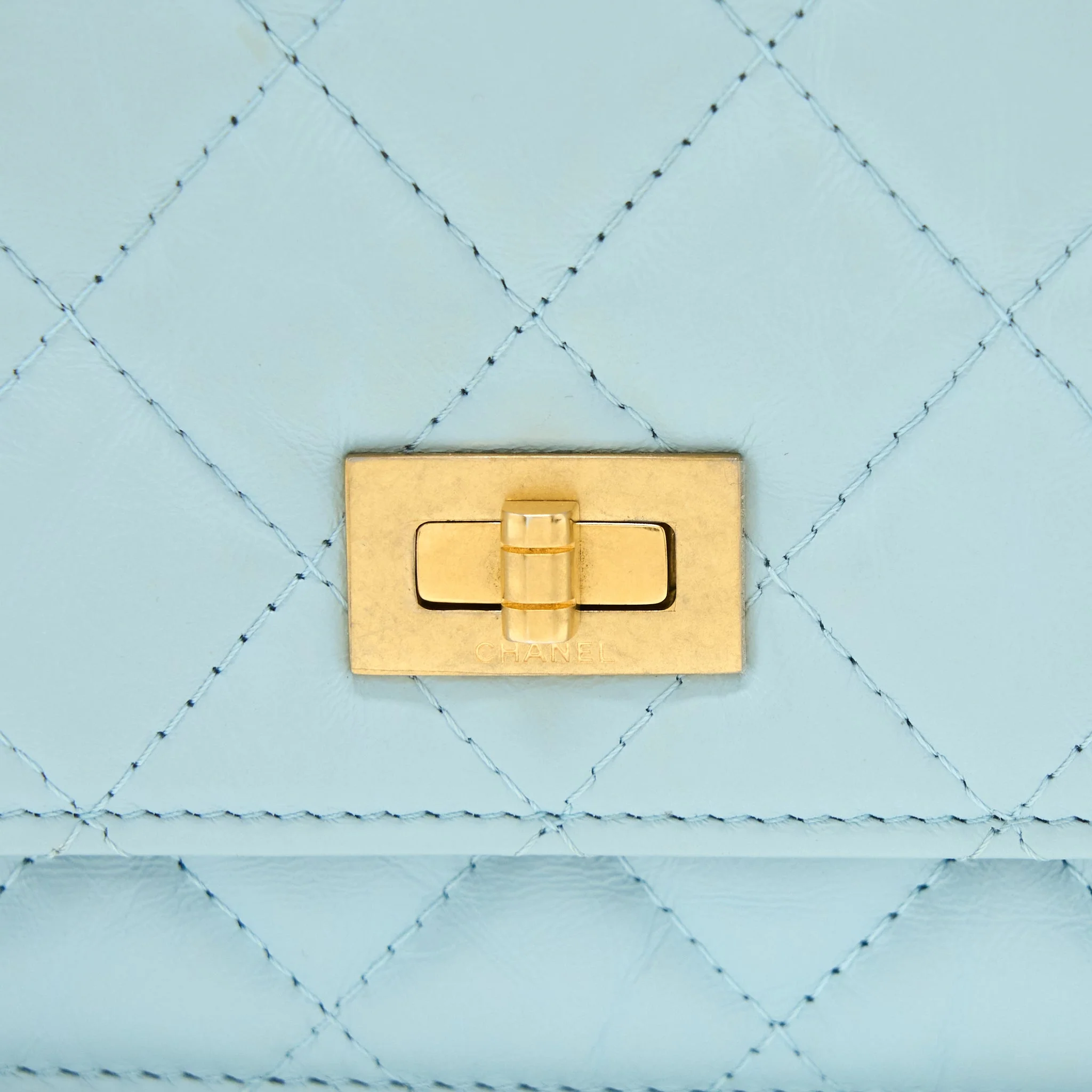 Chanel 2.55 Reissue Wallet On Chain Aged Calfskin Light Blue Brushed GHW (Microchip) - Image 6