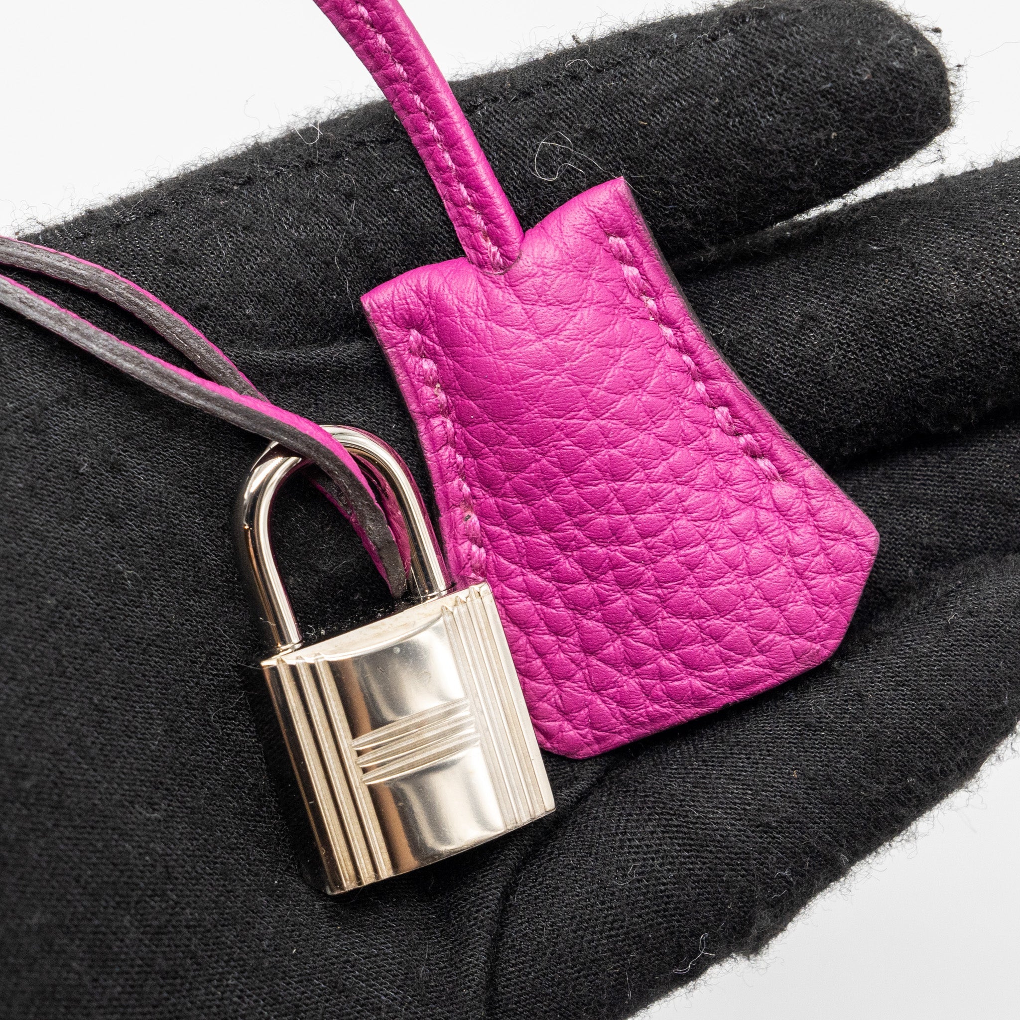Hermes birkin 30 togo rose pourpre SHW stamp A - Image 15