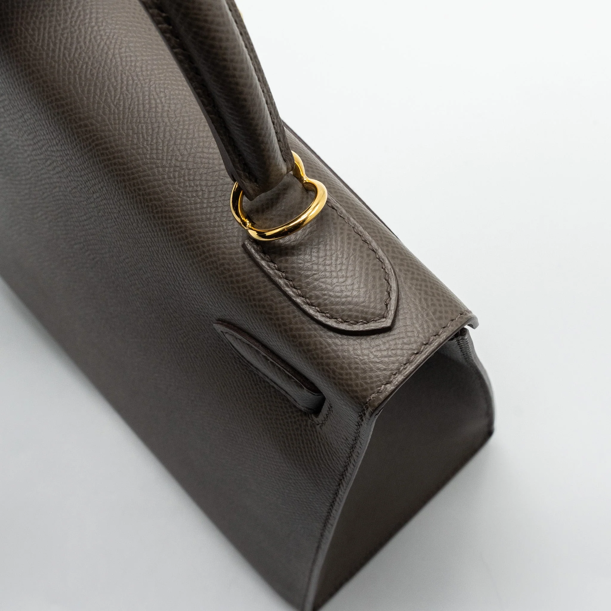 Hermes kelly28 sellier epsom gris etain GHW stamp D - Image 10