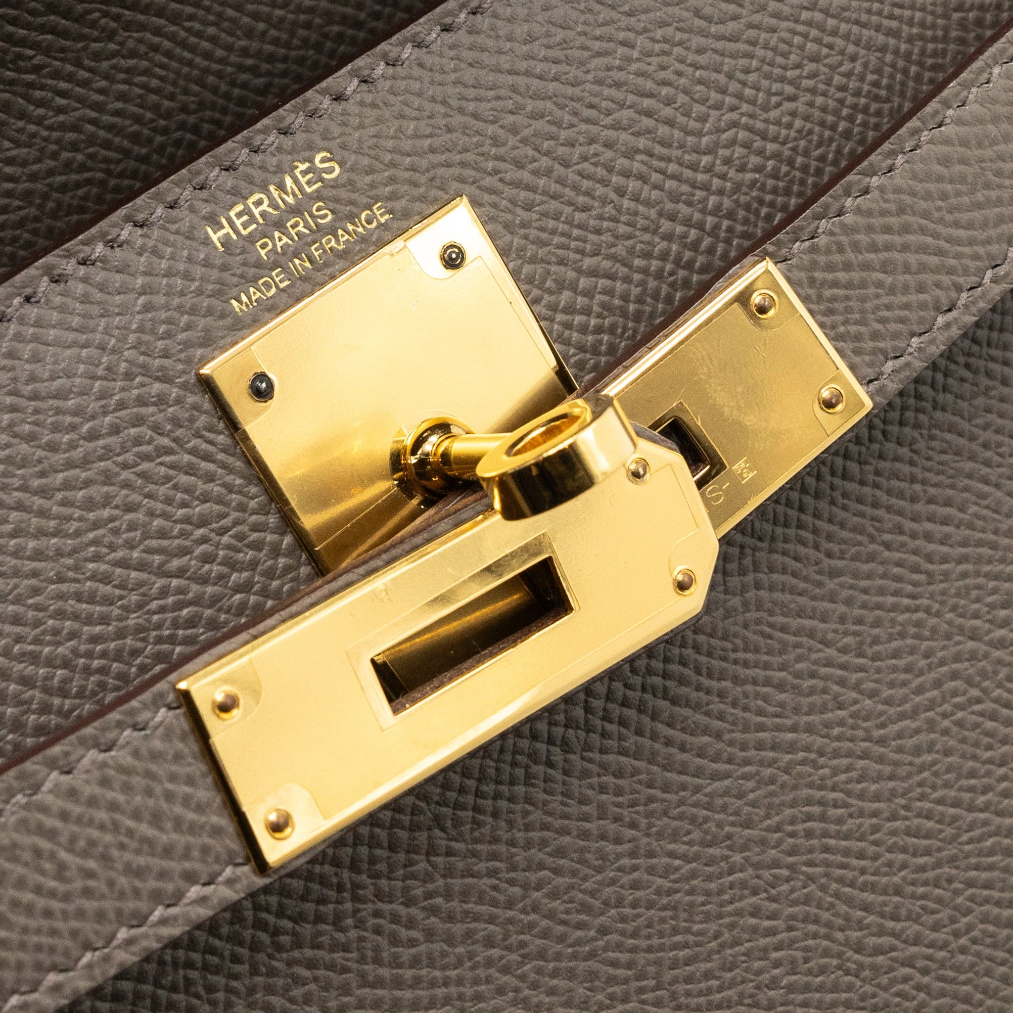 Hermes kelly28 sellier epsom gris etain GHW stamp D - Image 12