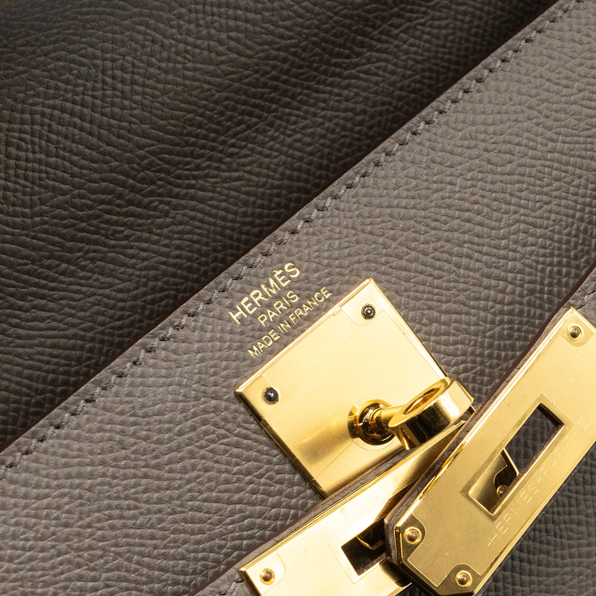 Hermes kelly28 sellier epsom gris etain GHW stamp D - Image 15