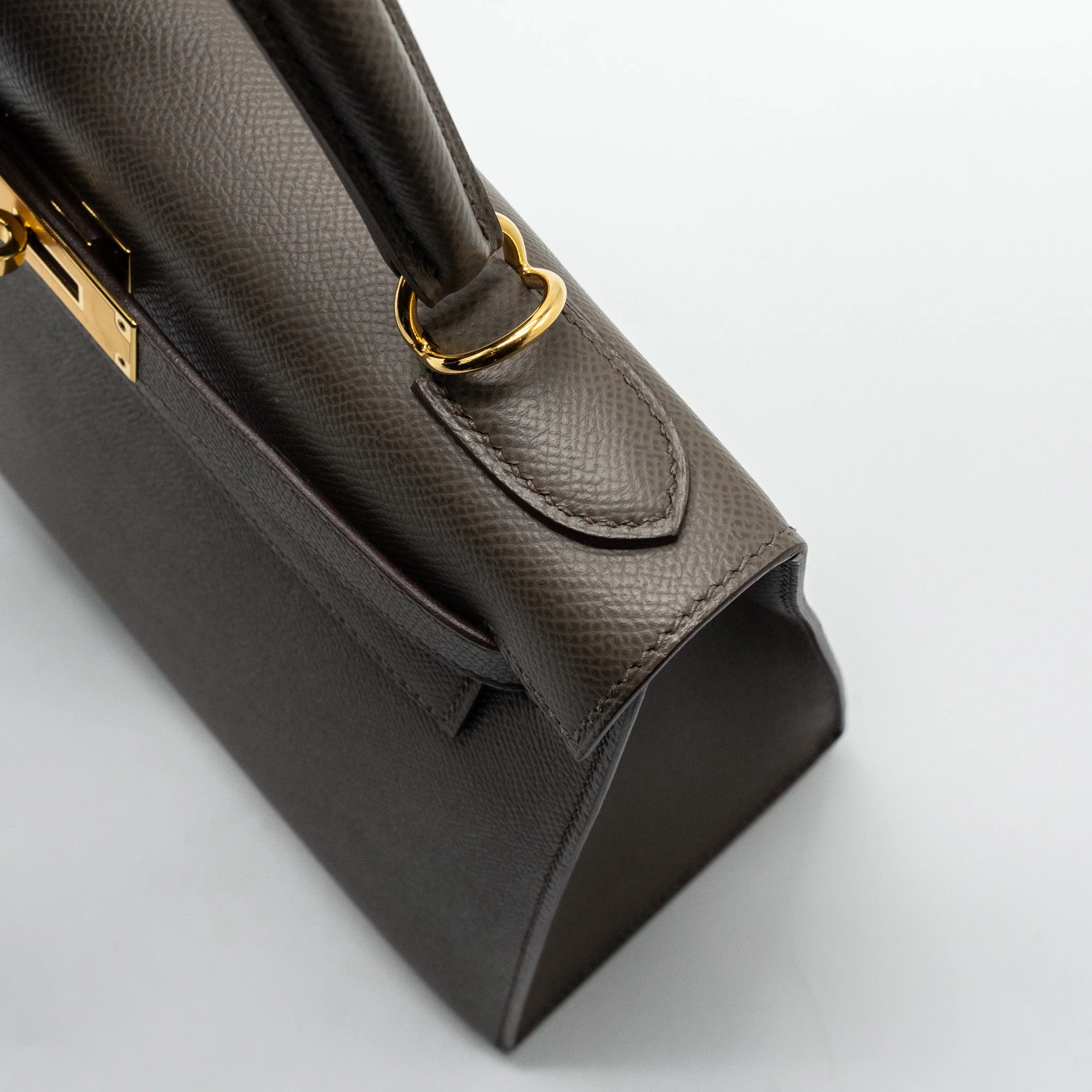 Hermes kelly28 sellier epsom gris etain GHW stamp D - Image 9