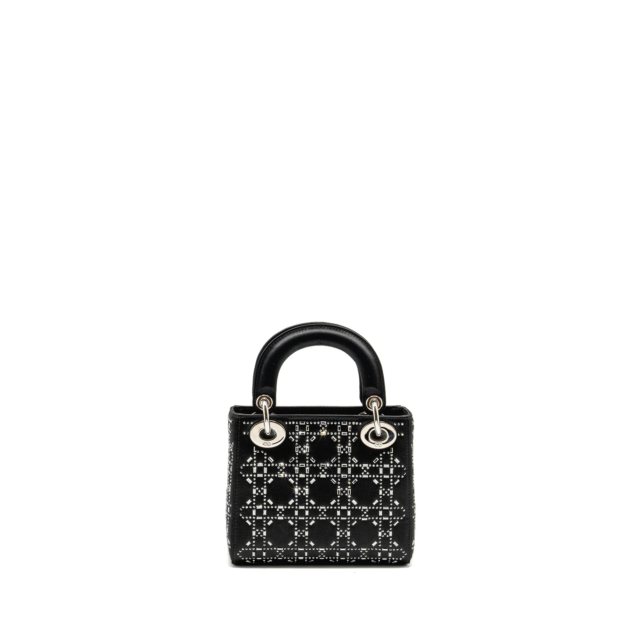 Dior Mini Lady Dior Cannage Satin with Strass Black SHW - Image 2