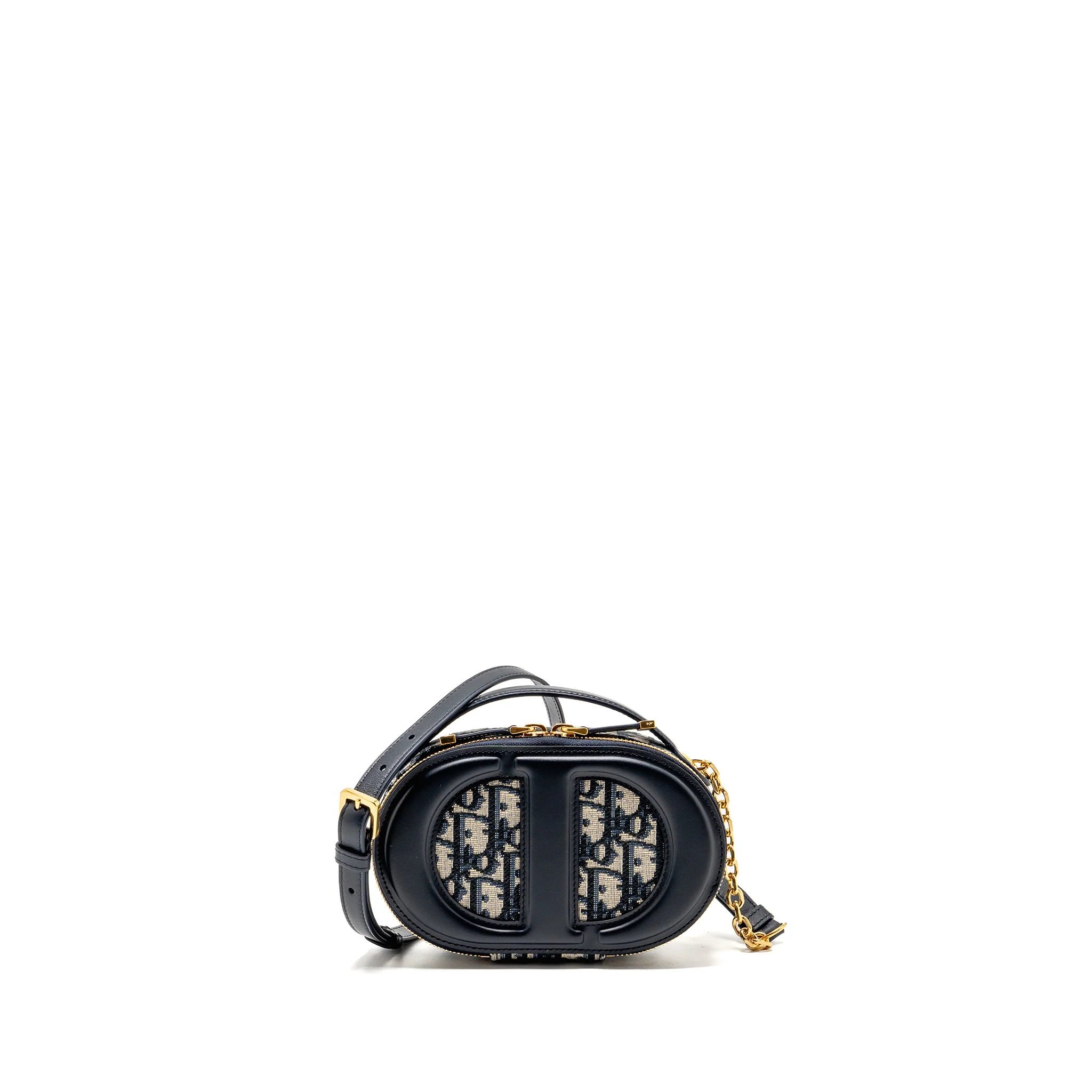 Dior CD Signature Oval Camera Bag Oblique Jacquard Blue GHW