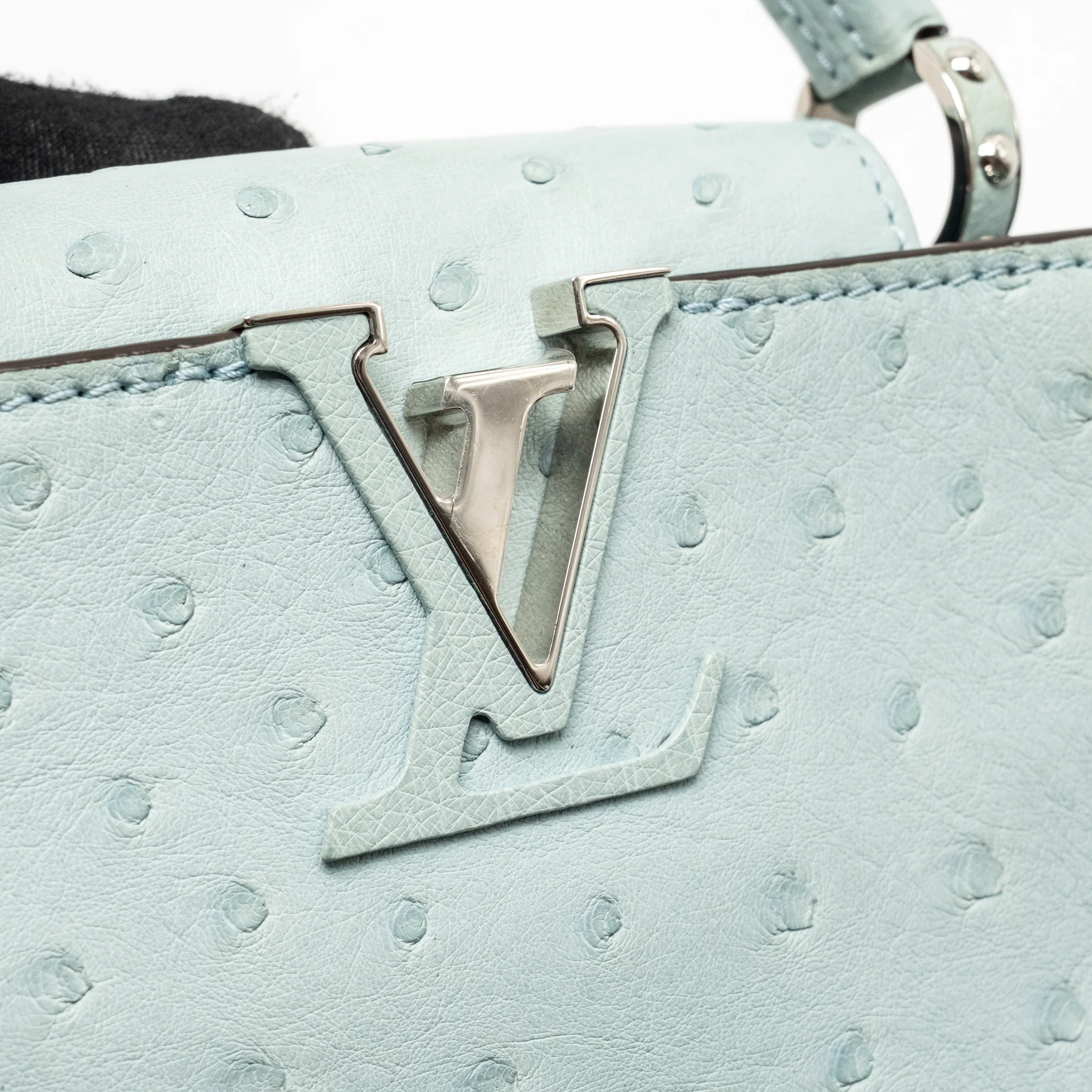 Louis Vuitton Mini Capucines Ostrich Light Blue SHW - Image 12