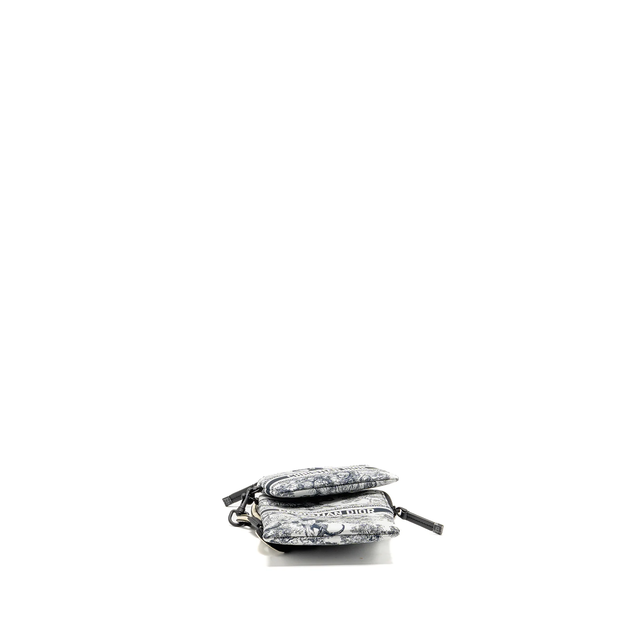Dior Diortravel multifunction pouch technical fabric toile de jouy Navy, Black hardware - Image 6