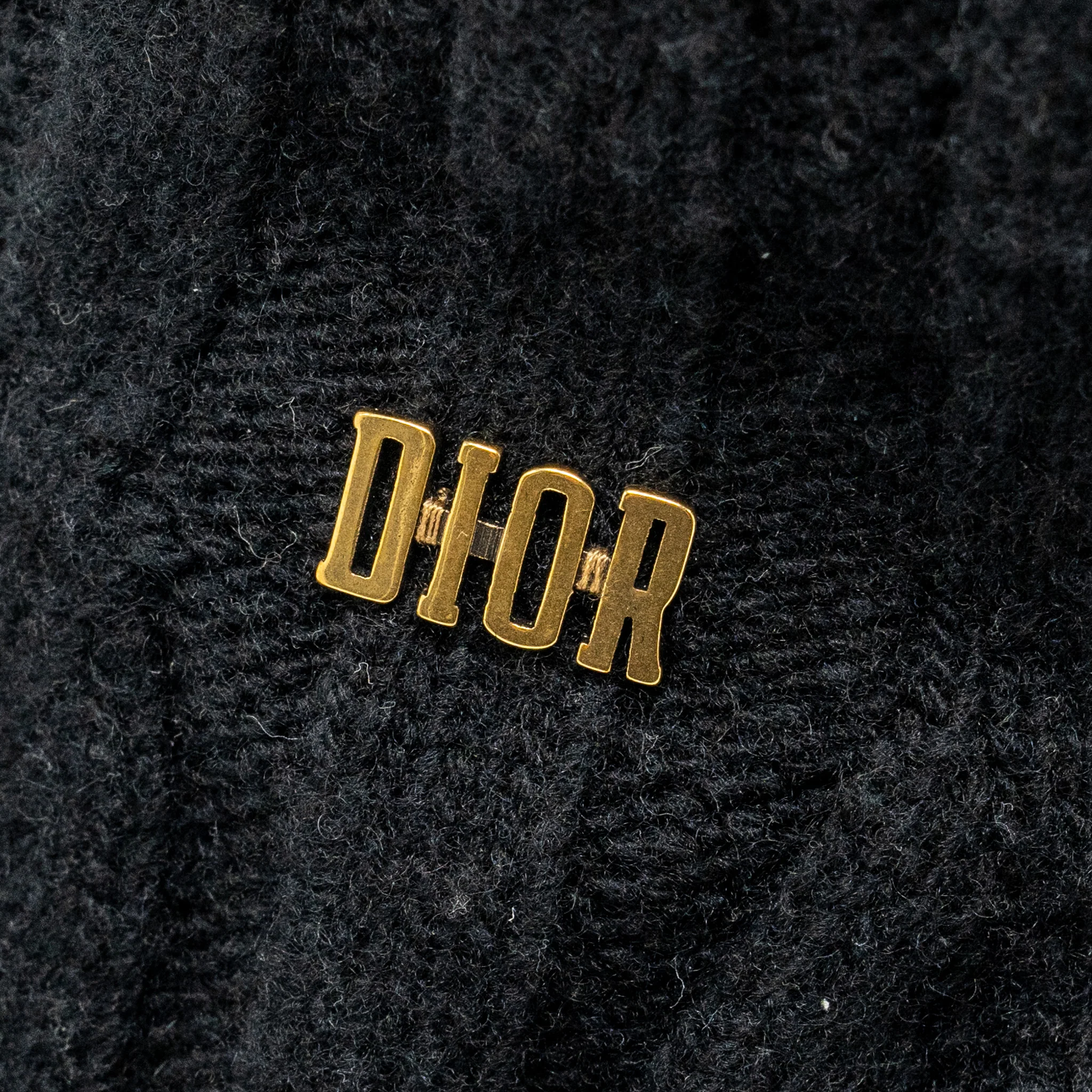 Dior Letter Logo Wire-Brimmed Beanie Wool Black - Image 5