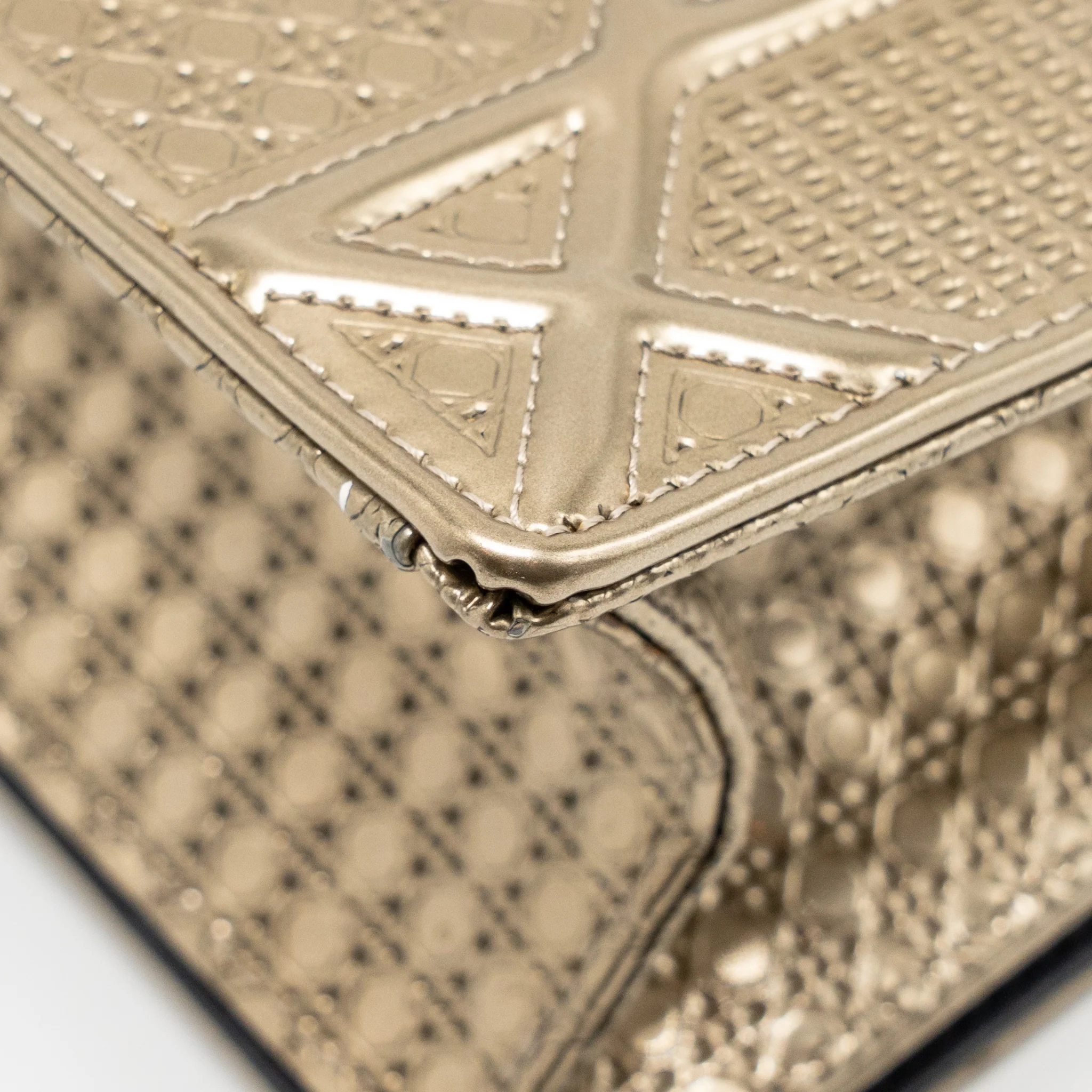 Dior Medium Diorama Metallic Calfskin Light Gold with LGHW - Image 11