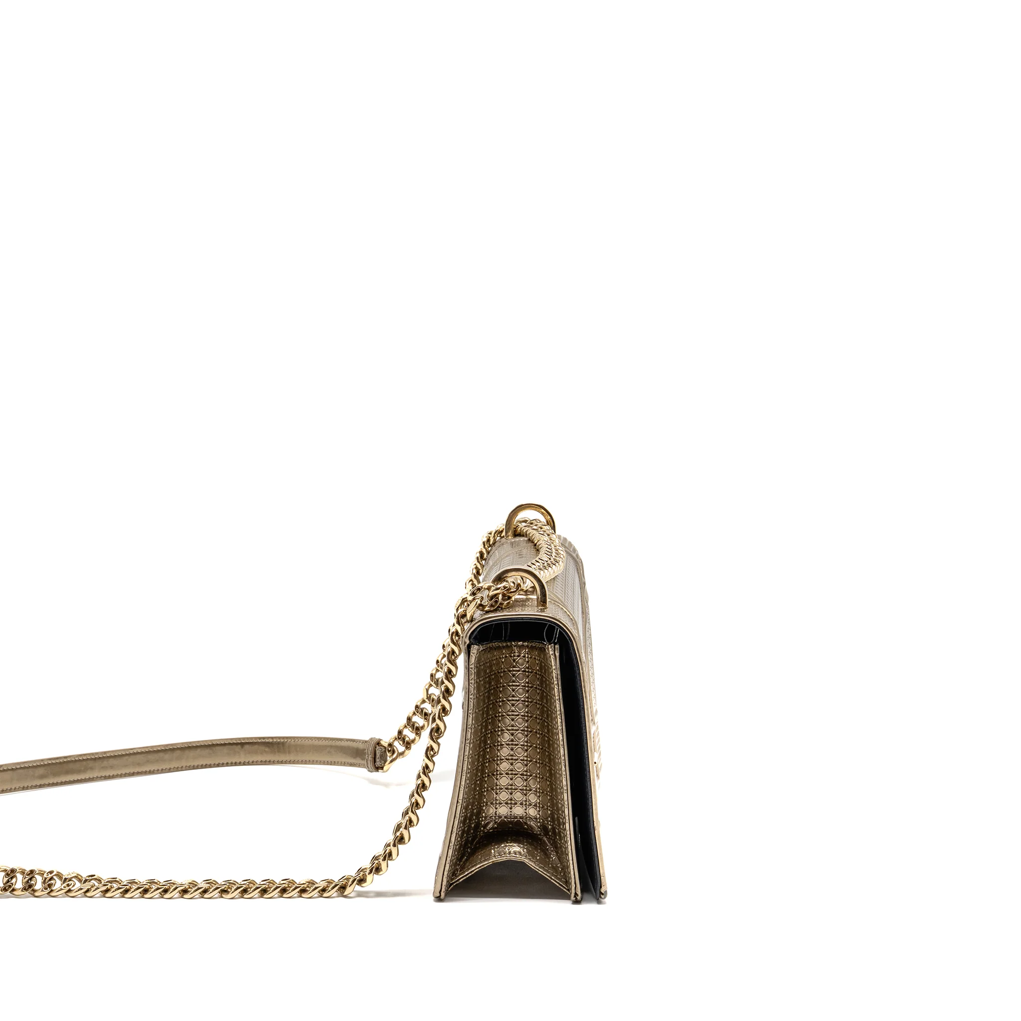Dior Medium Diorama Metallic Calfskin Light Gold with LGHW - Image 3