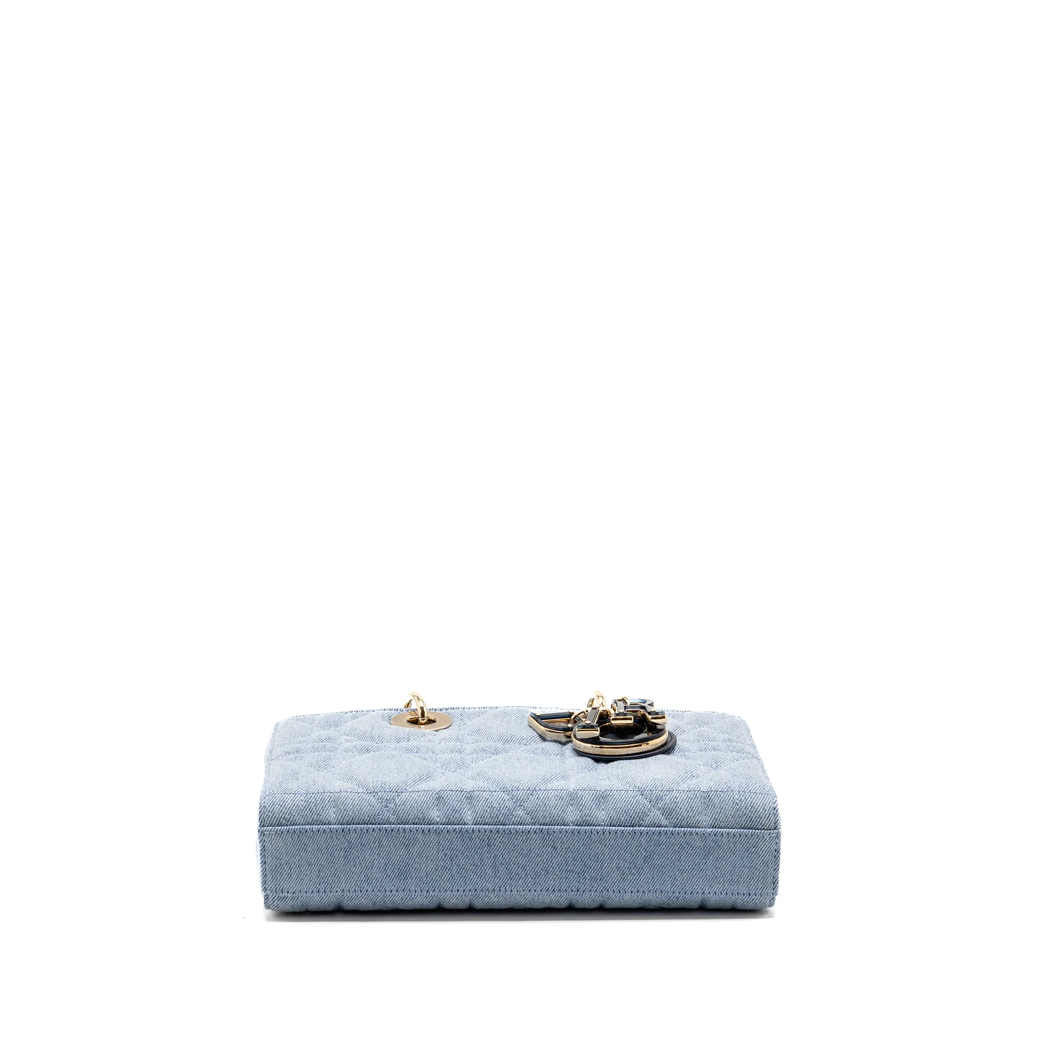 Dior Medium Lady D-Joy Bag Denim Blue LGHW - Image 6