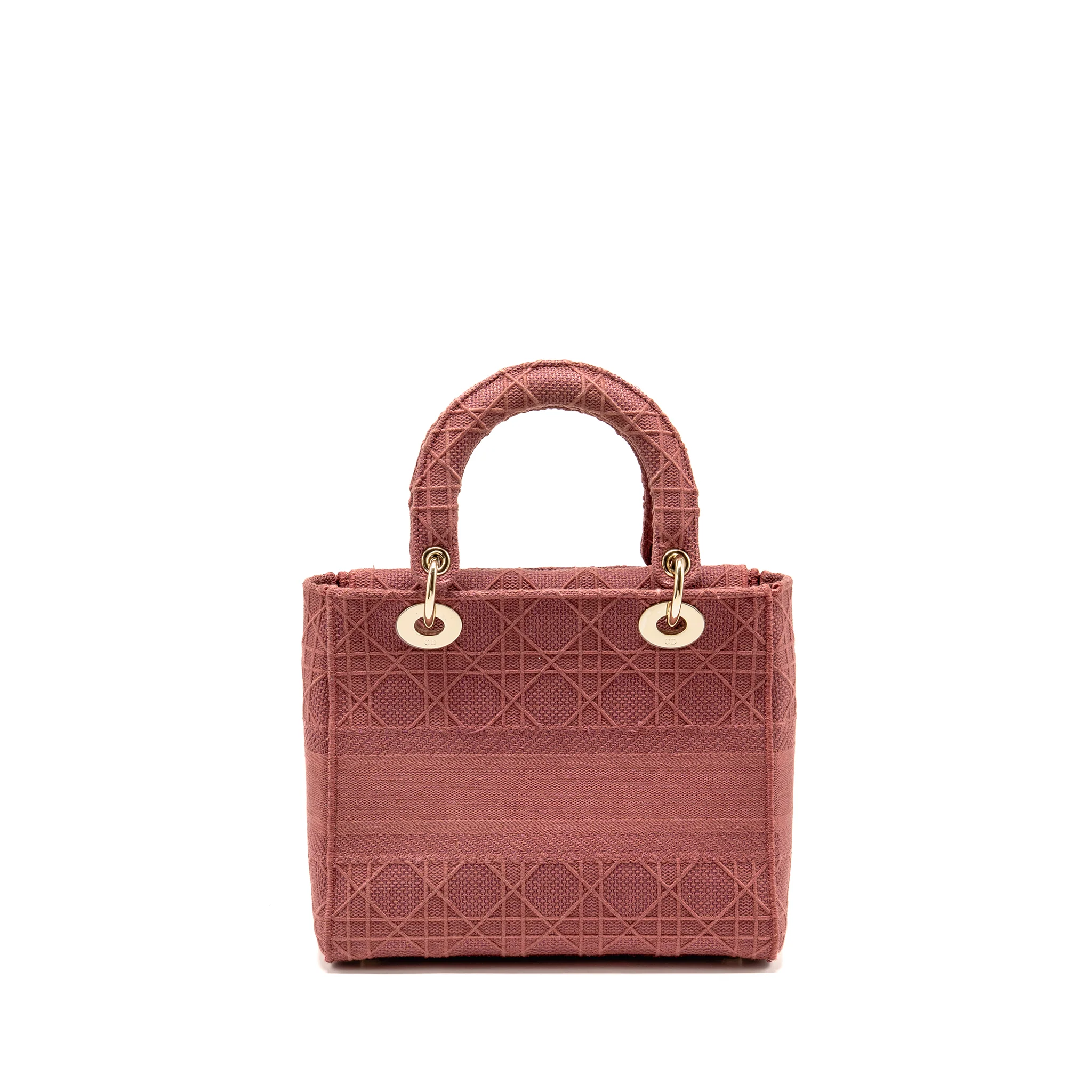 Dior medium Lady D-lite bag embroidery canvas pink LGHW - Image 2