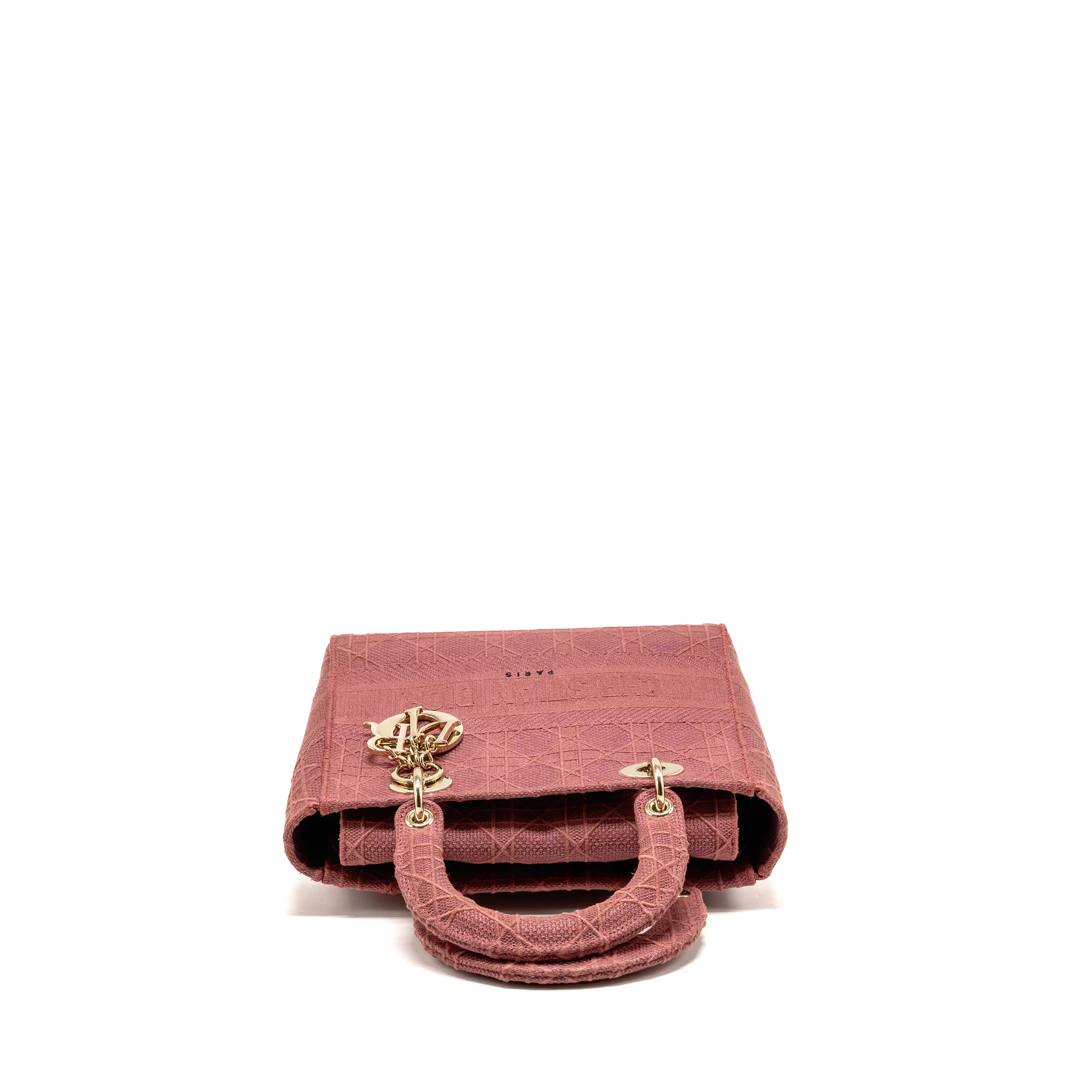 Dior medium Lady D-lite bag embroidery canvas pink LGHW - Image 5