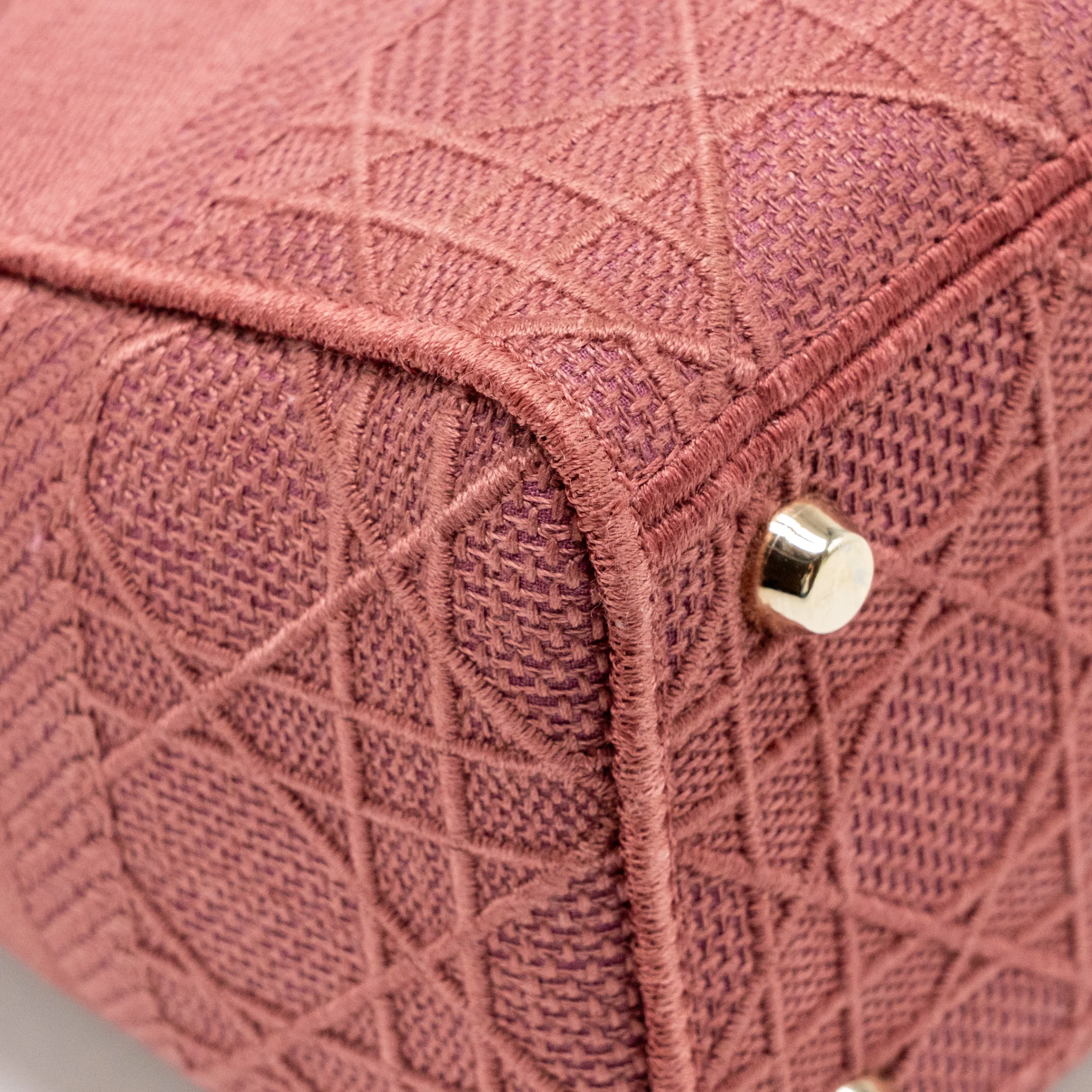 Dior medium Lady D-lite bag embroidery canvas pink LGHW - Image 7
