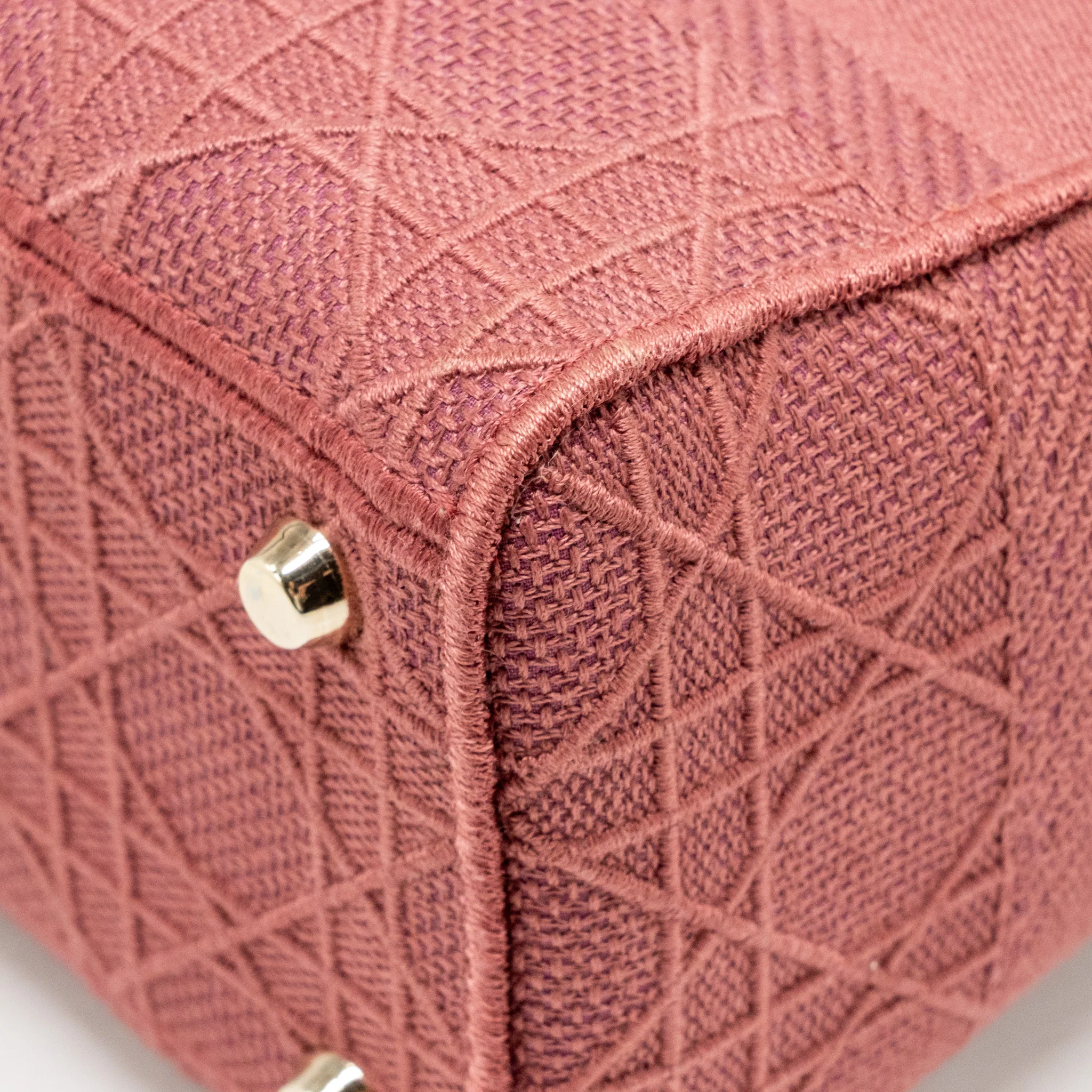 Dior medium Lady D-lite bag embroidery canvas pink LGHW - Image 8