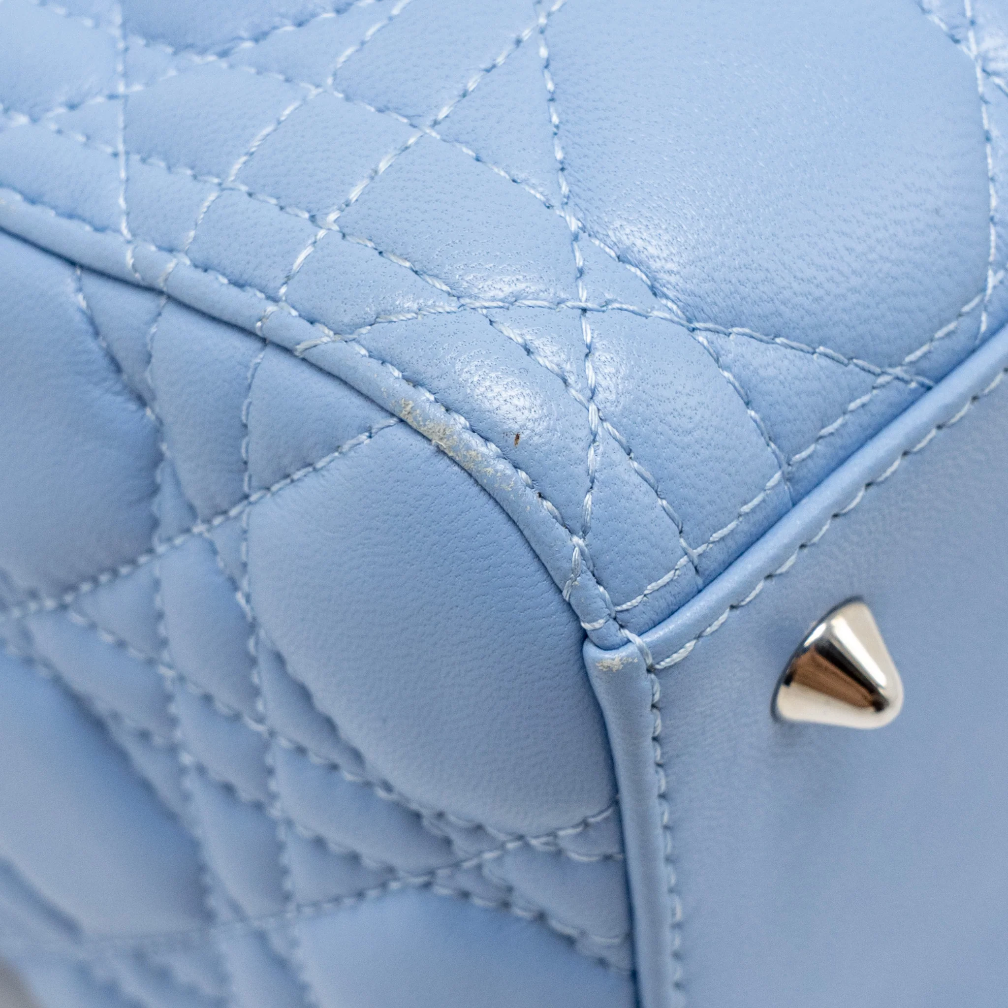 Dior Medium Lady Dior Lambskin Light Blue SHW - Image 10