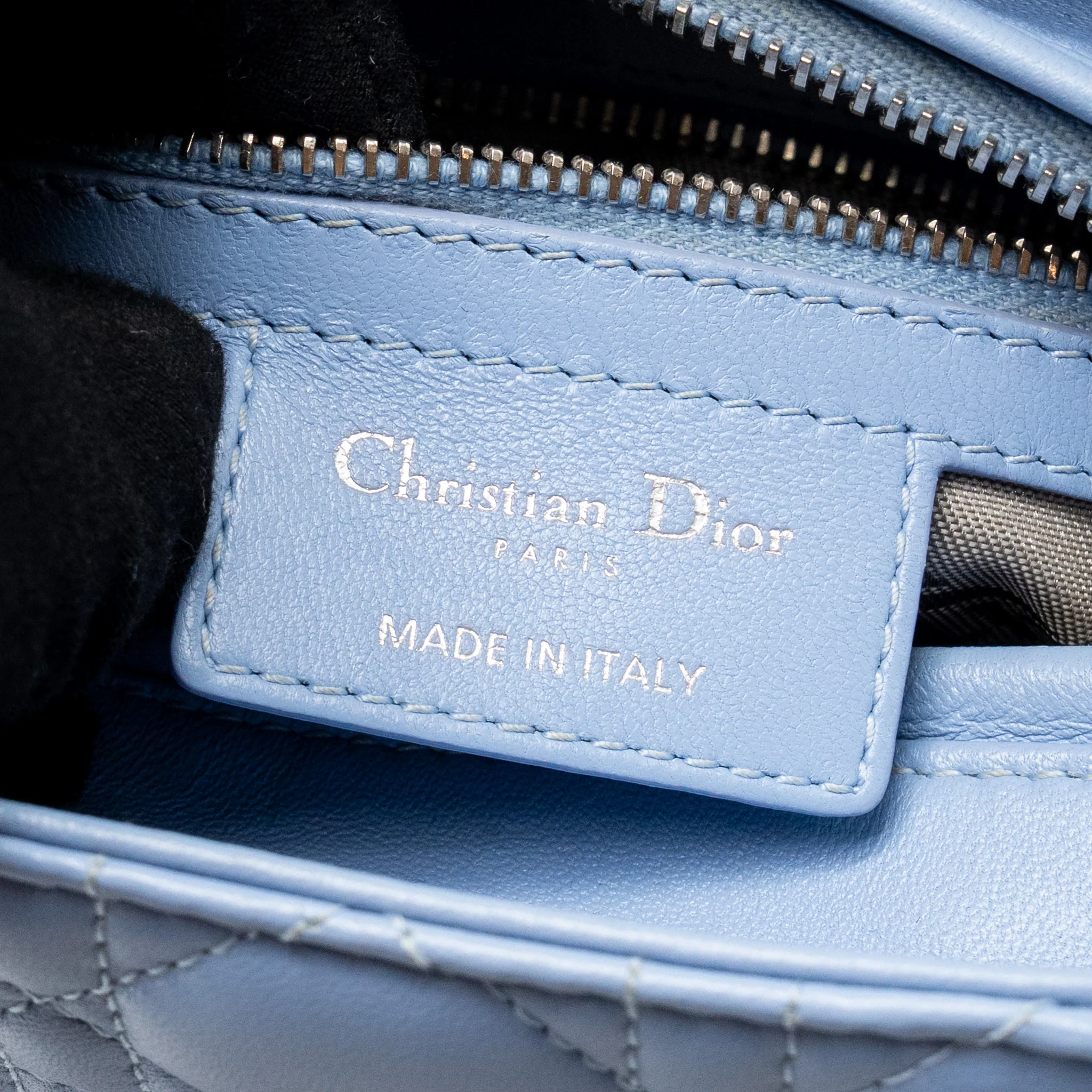 Dior Medium Lady Dior Lambskin Light Blue SHW - Image 16