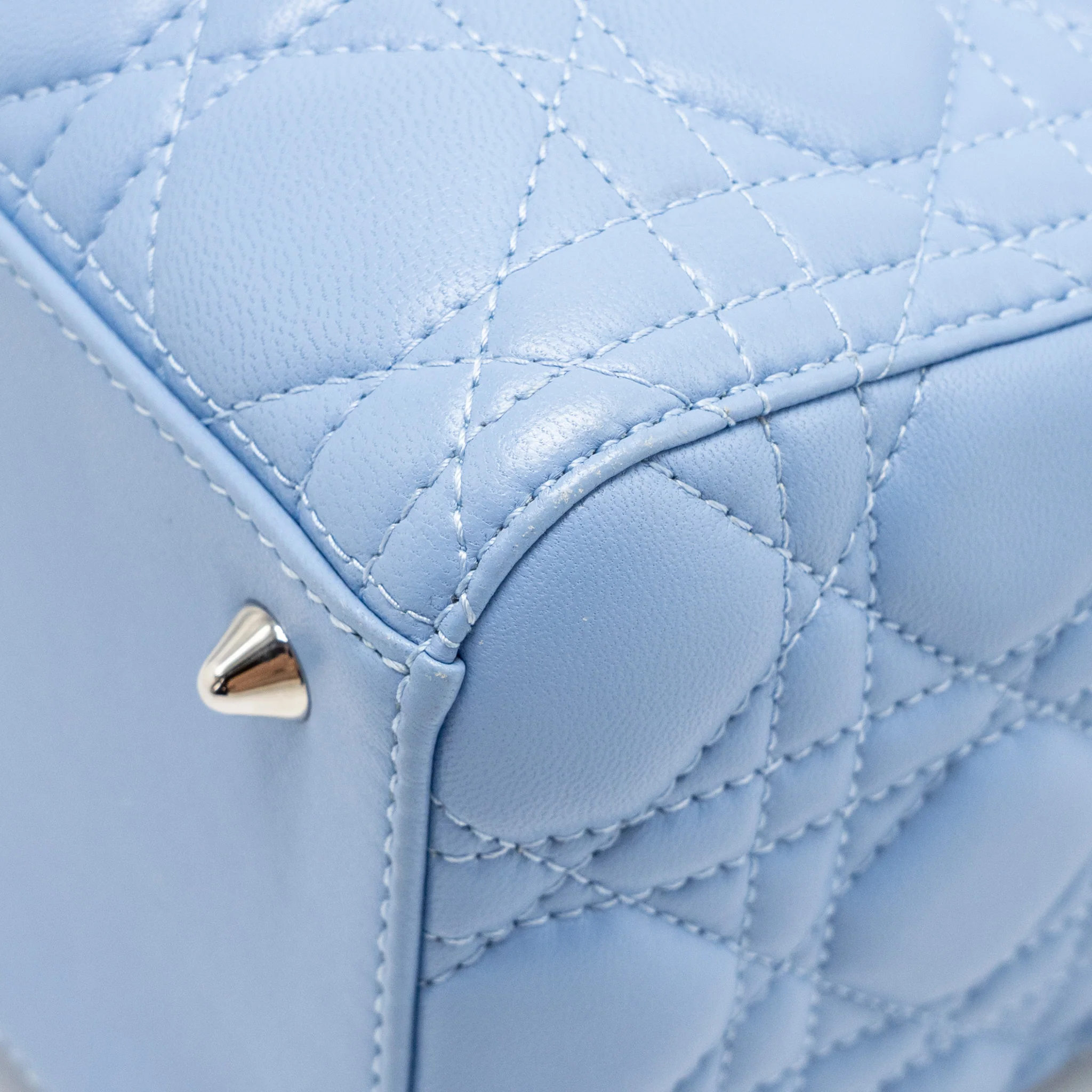 Dior Medium Lady Dior Lambskin Light Blue SHW - Image 9
