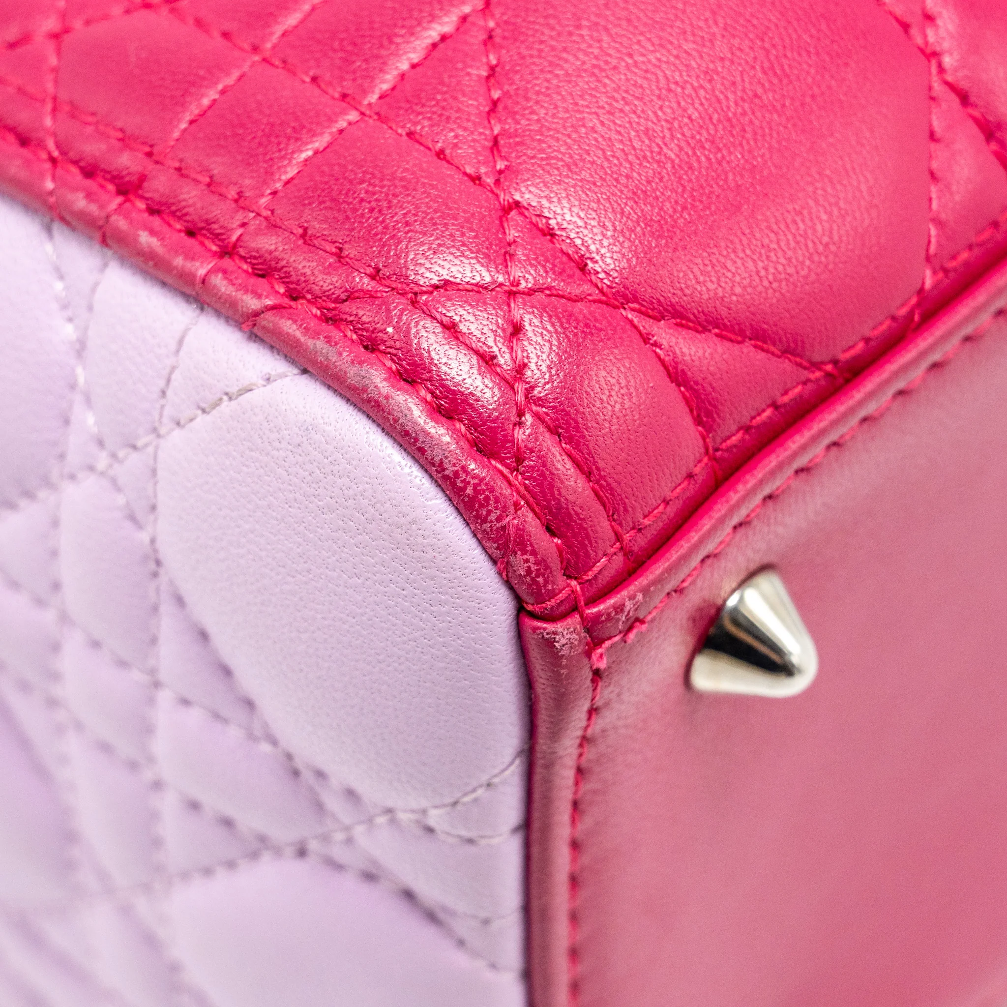 Dior Medium Lady Dior Lambskin Pink / Multicolour SHW - Image 10