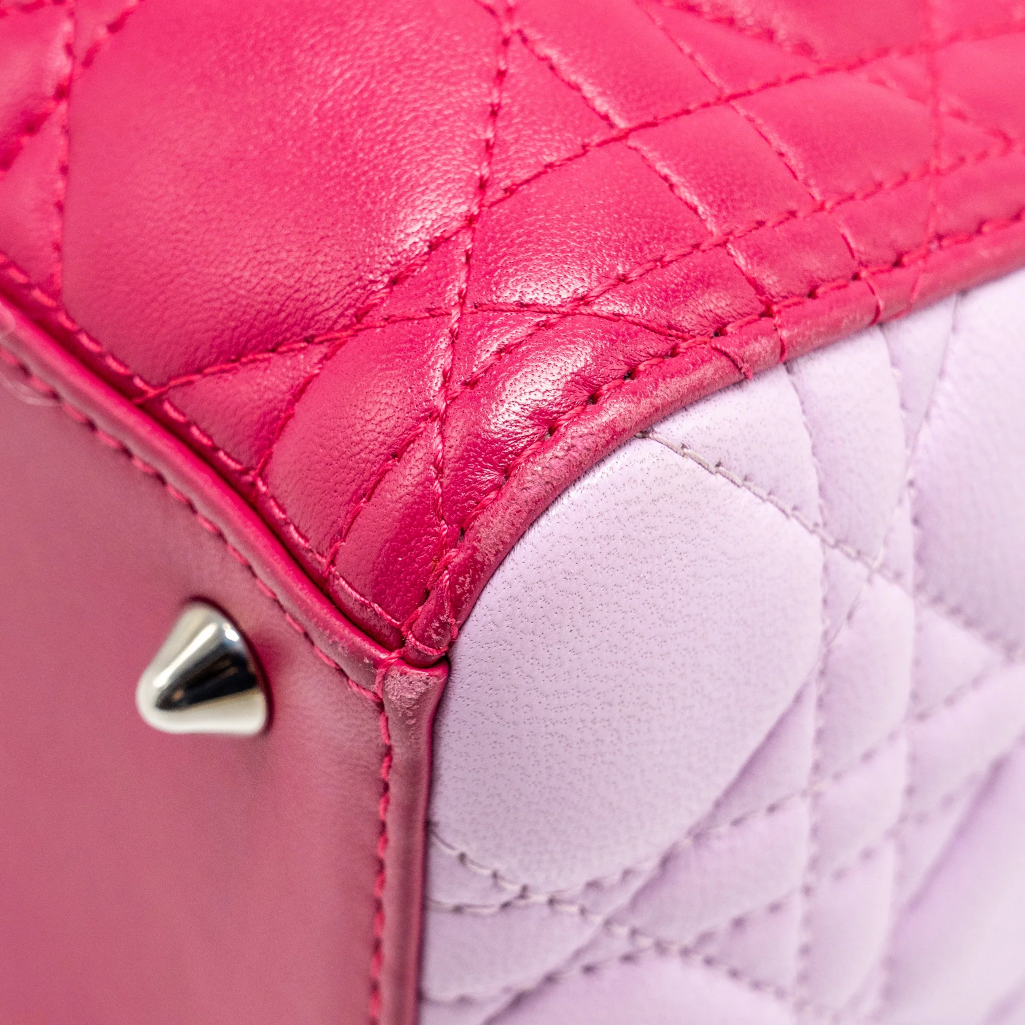 Dior Medium Lady Dior Lambskin Pink / Multicolour SHW - Image 11