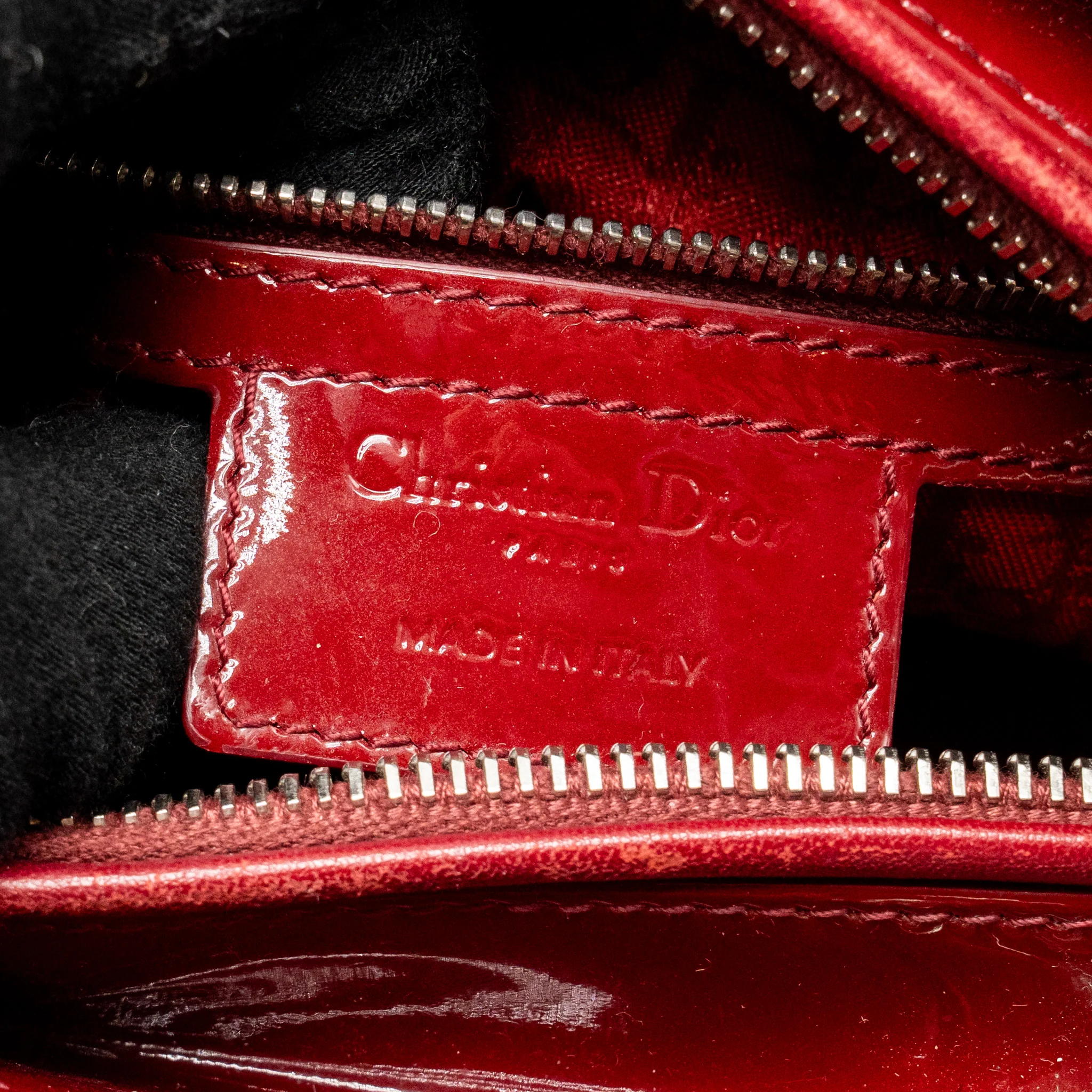 Dior Medium Lady Dior Patent red SHW - Image 14