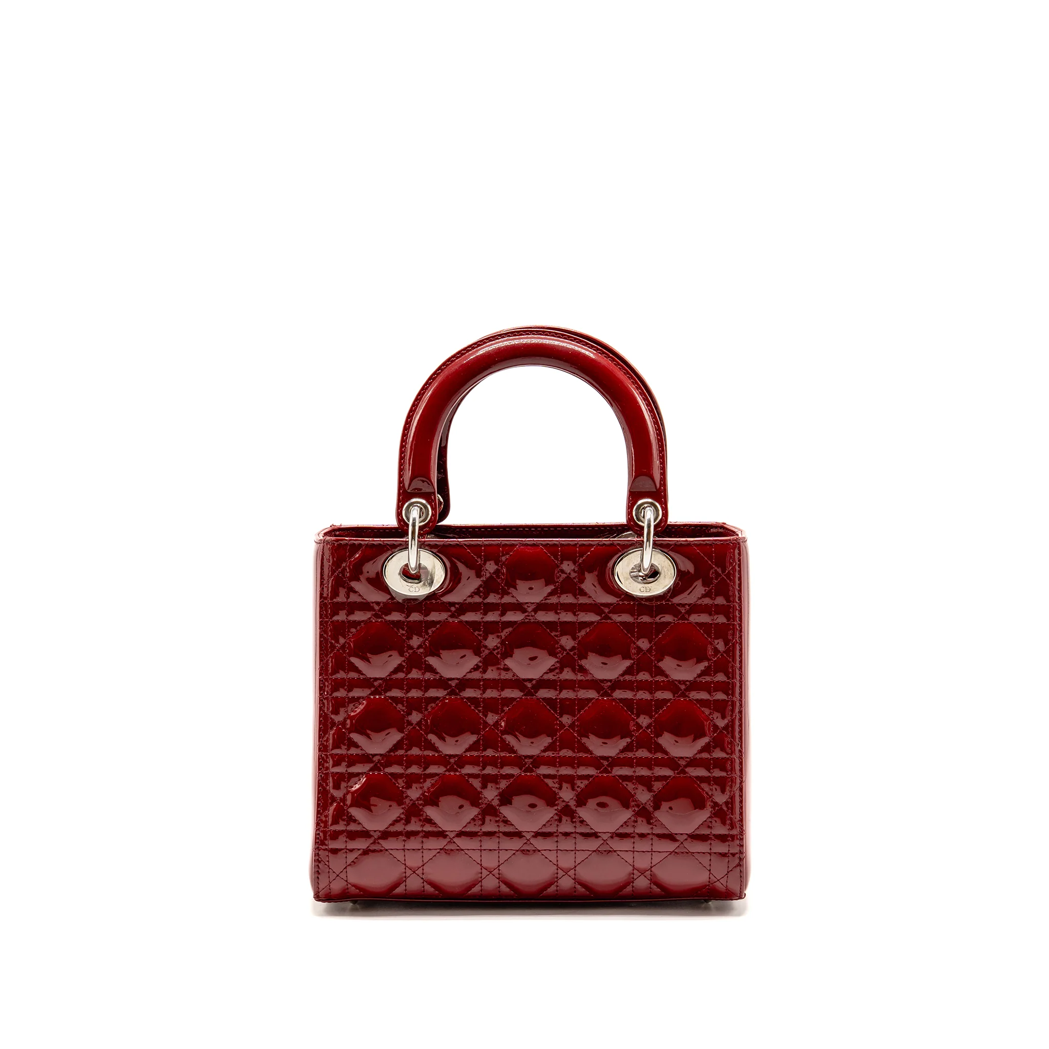 Dior Medium Lady Dior Patent red SHW - Image 2