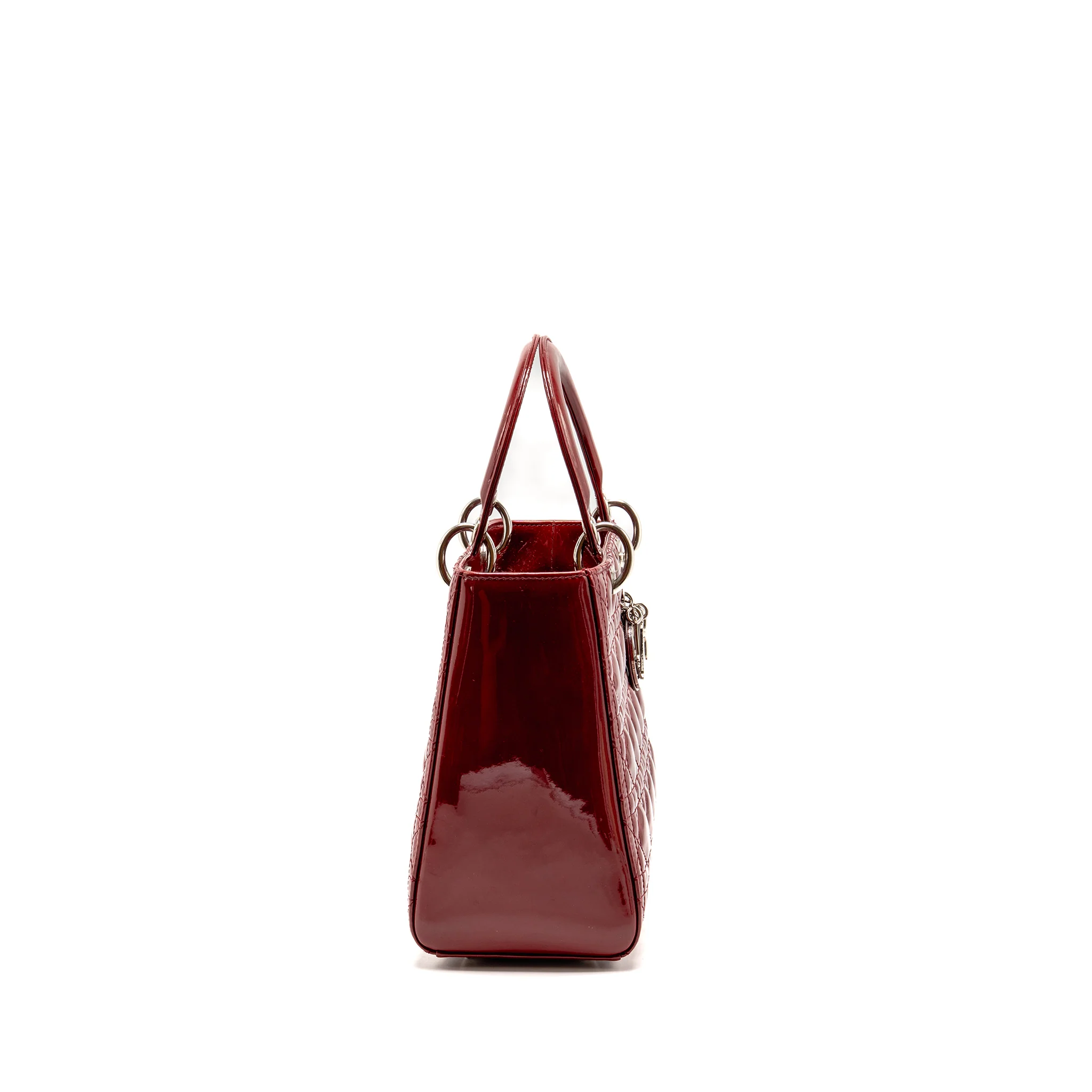 Dior Medium Lady Dior Patent red SHW - Image 3