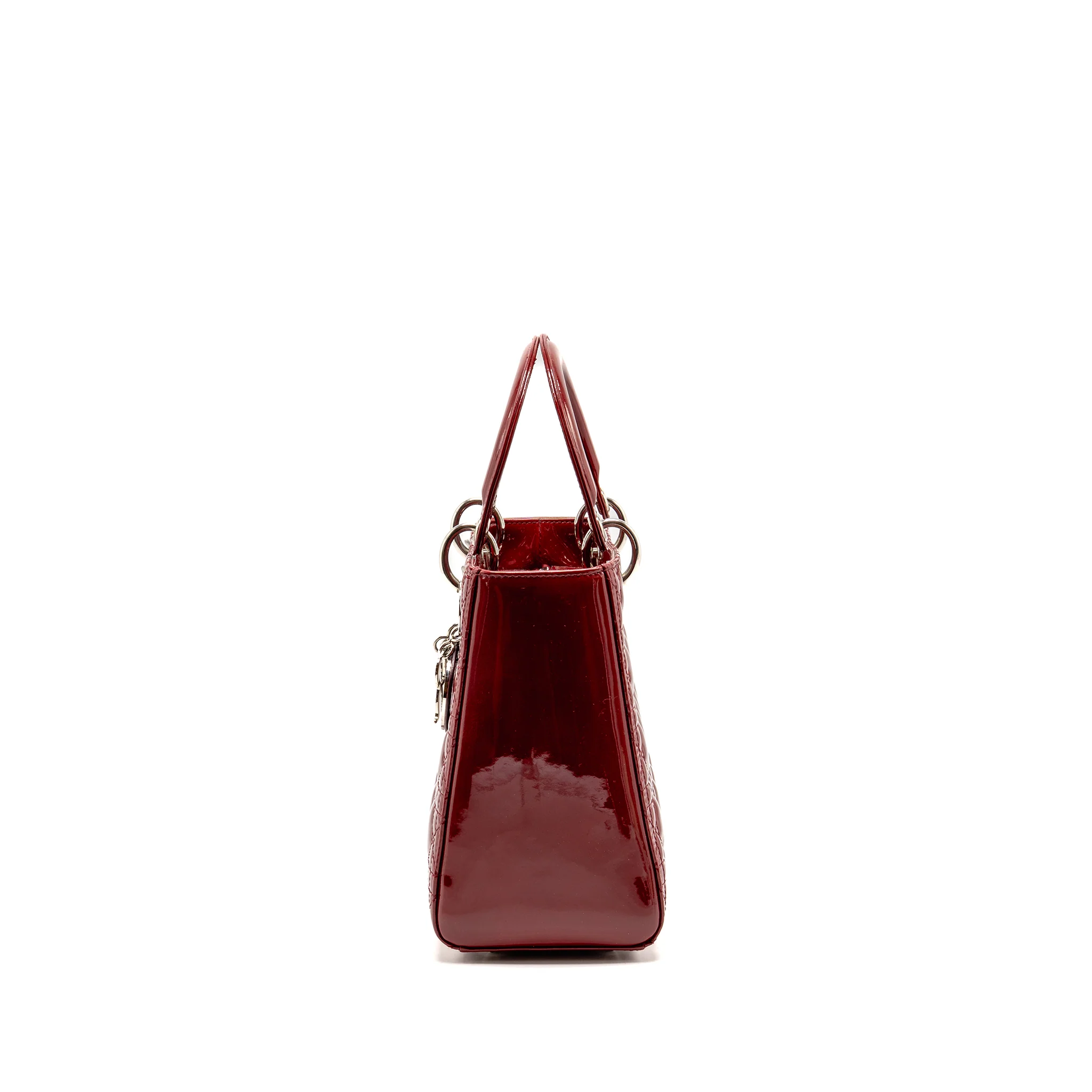 Dior Medium Lady Dior Patent red SHW - Image 4