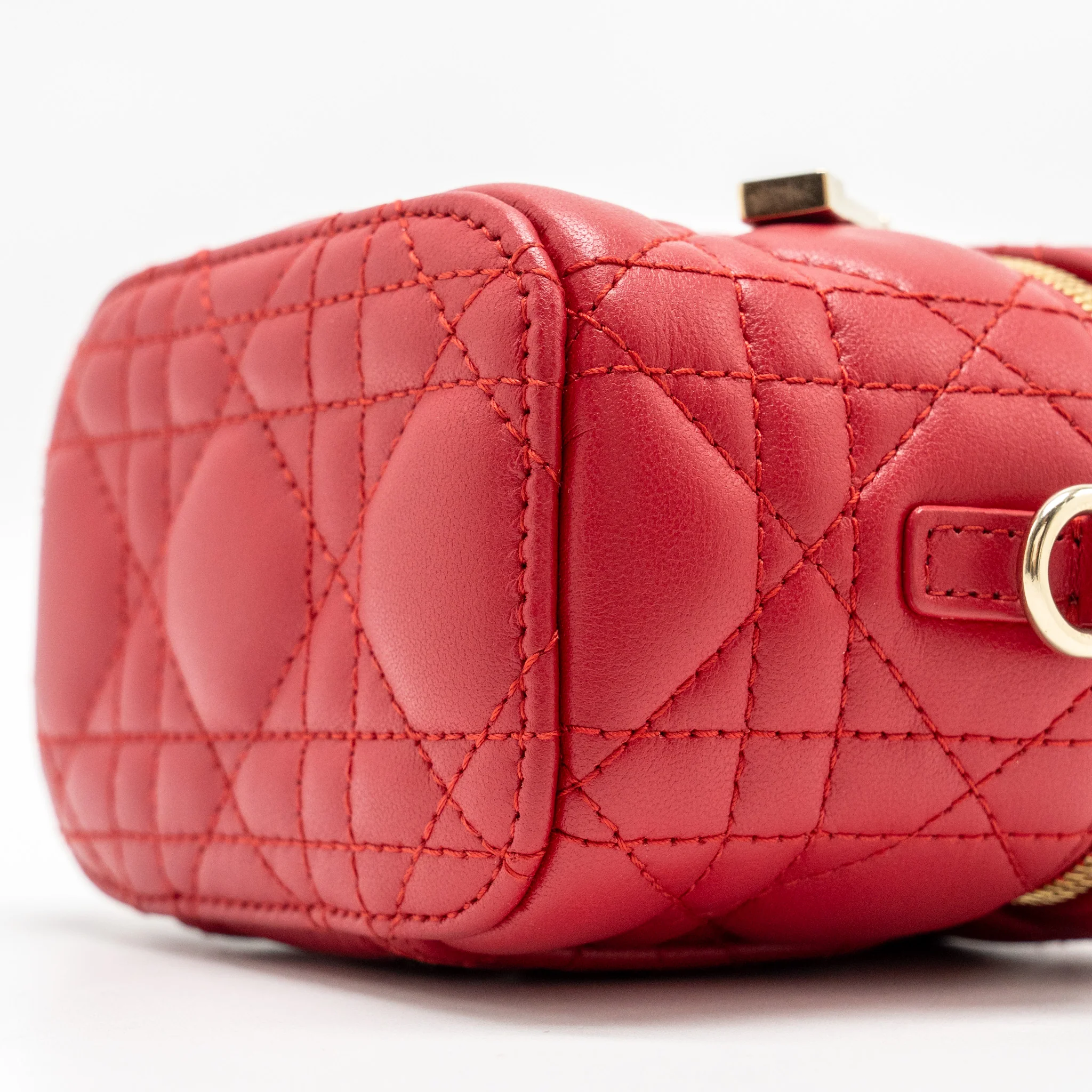 Dior Micro Lady Dior Vanity Case Lambskin Red LGHW - Image 7