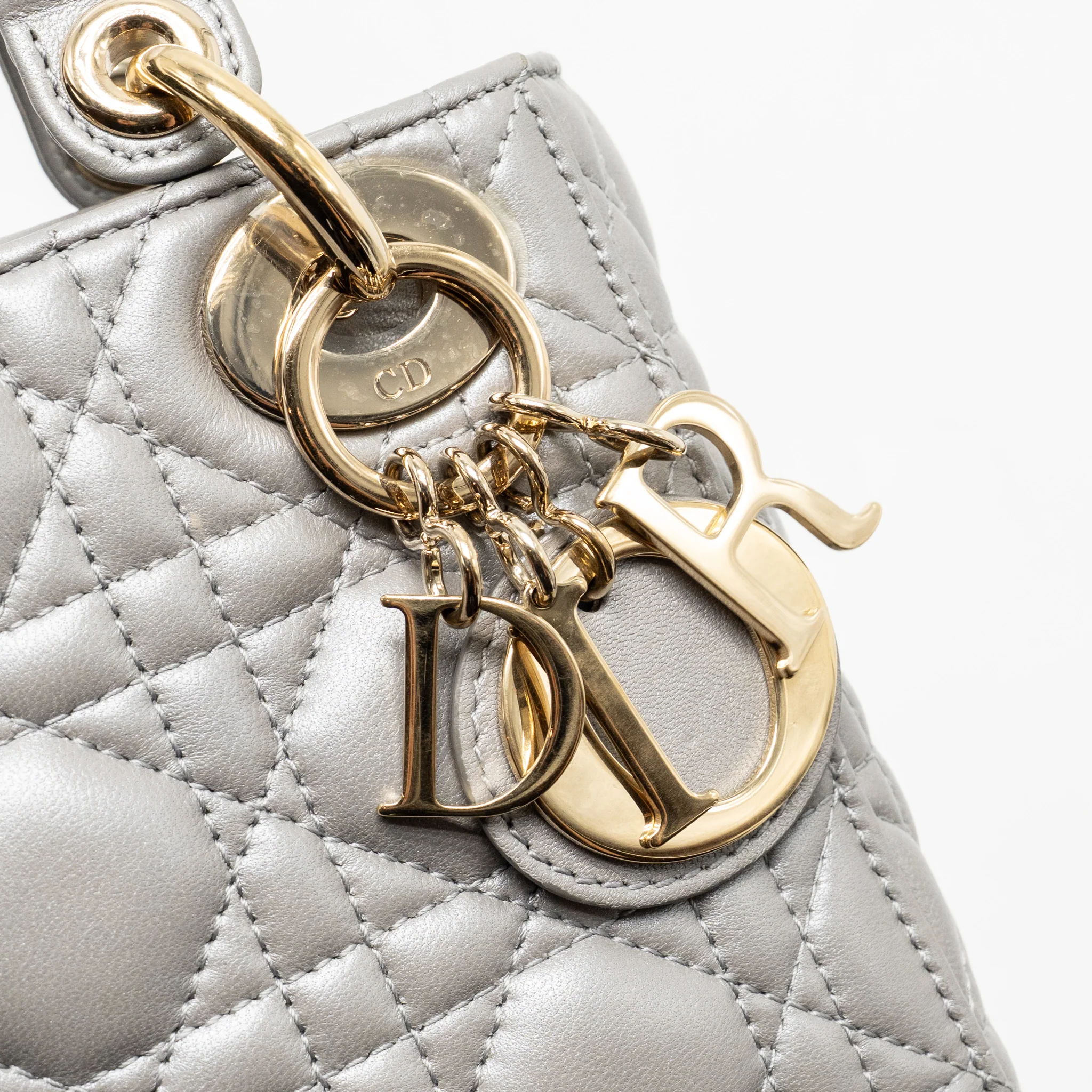 Dior Mini Lady Dior lambskin grey LGHW - Image 11