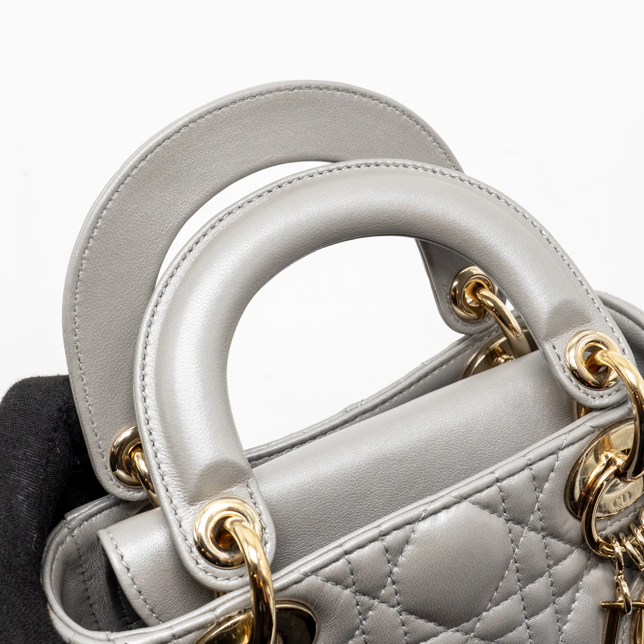Dior Mini Lady Dior lambskin grey LGHW - Image 12