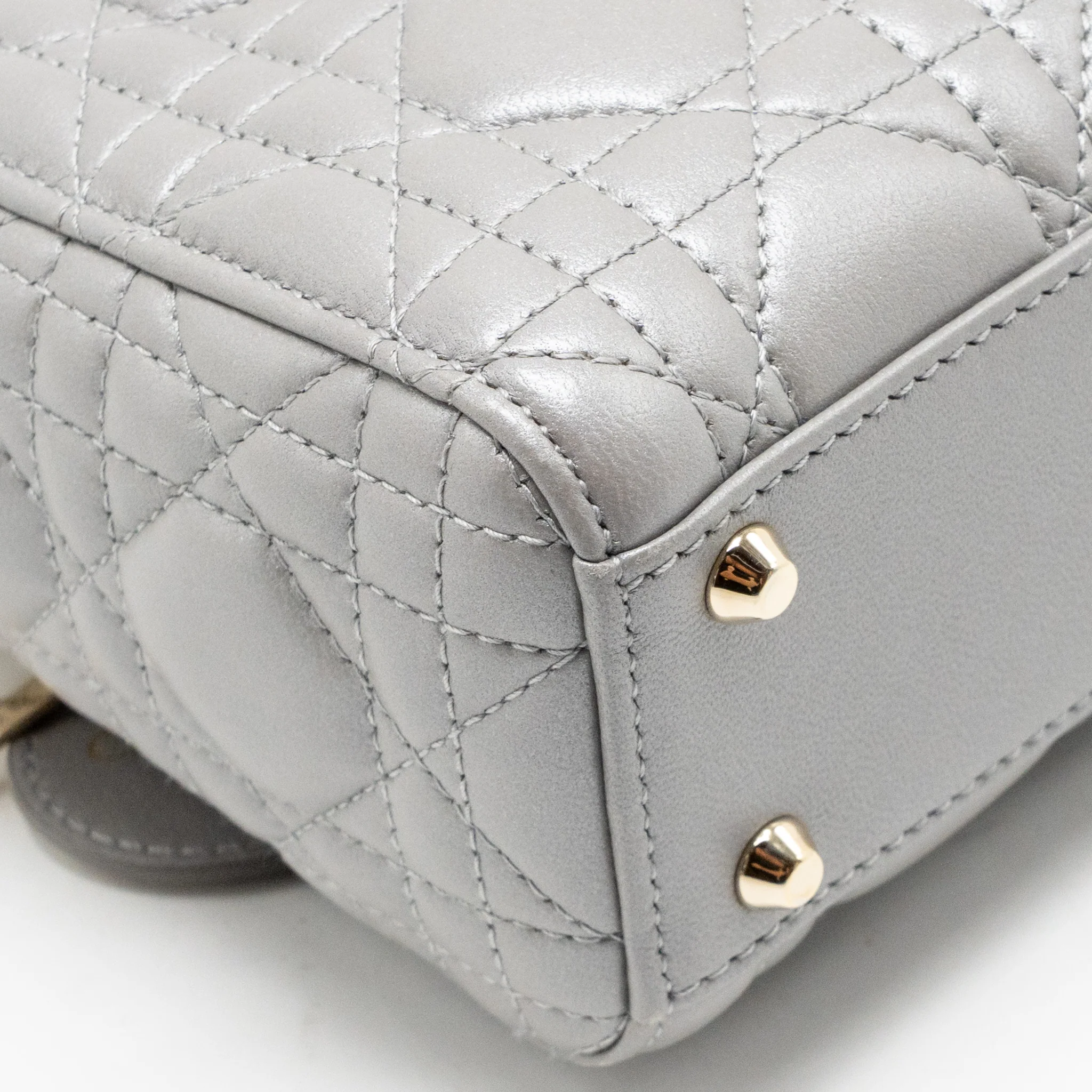 Dior Mini Lady Dior lambskin grey LGHW - Image 9