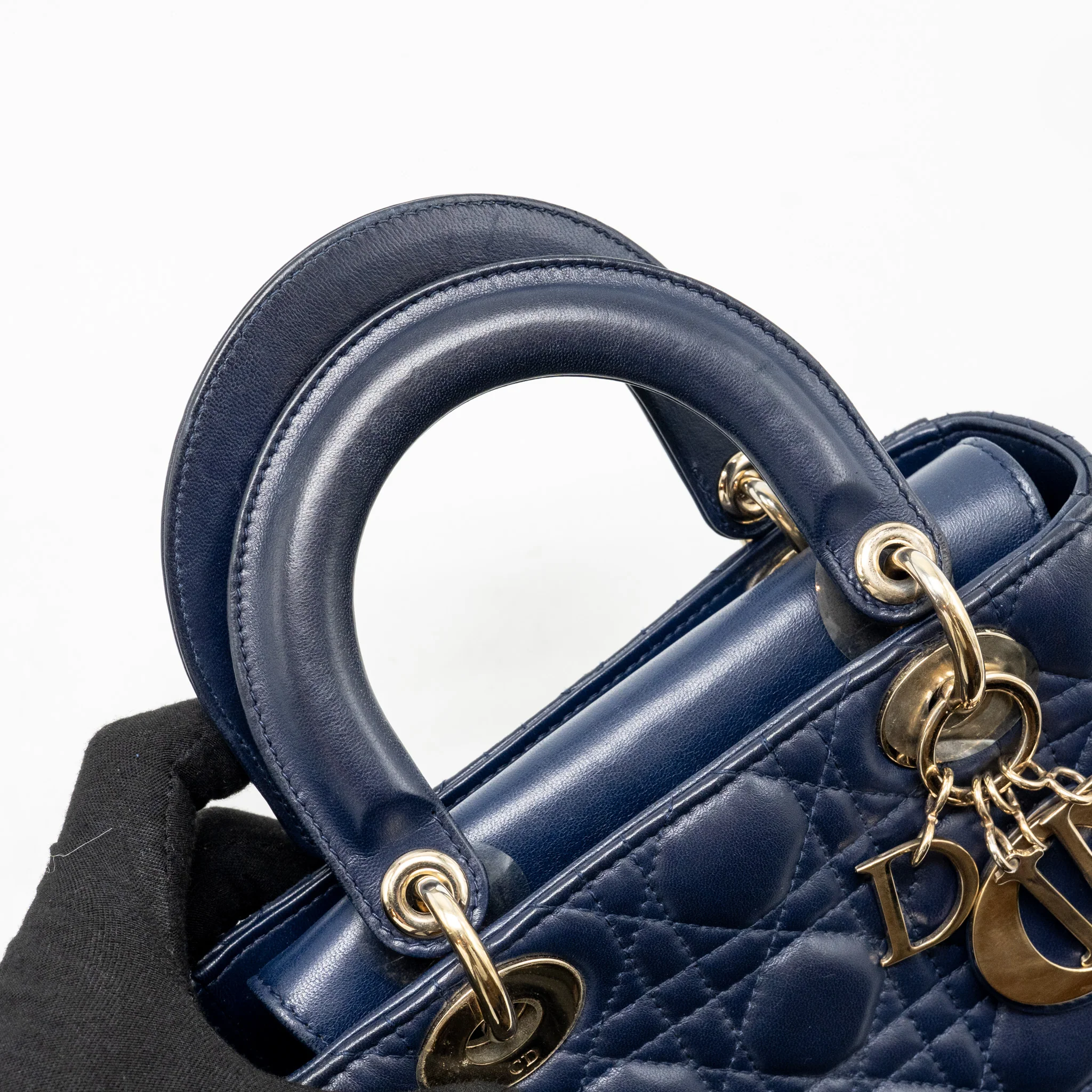 Dior My ABC Small Lady Dior Lambskin Dark Blue LGHW - Image 13