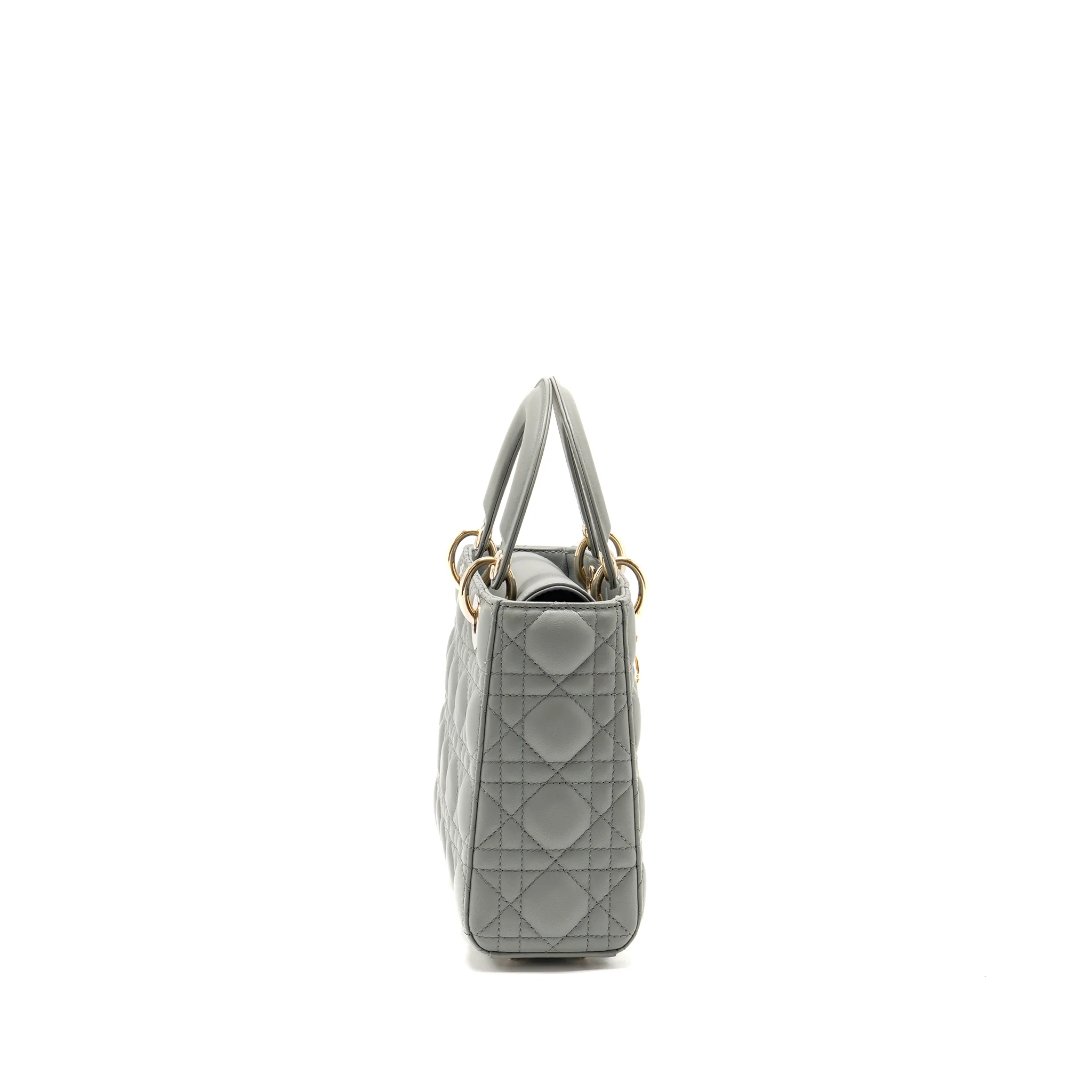 Dior My ABCDior Small Lady Dior Lambskin Stone Grey LGHW - Image 3