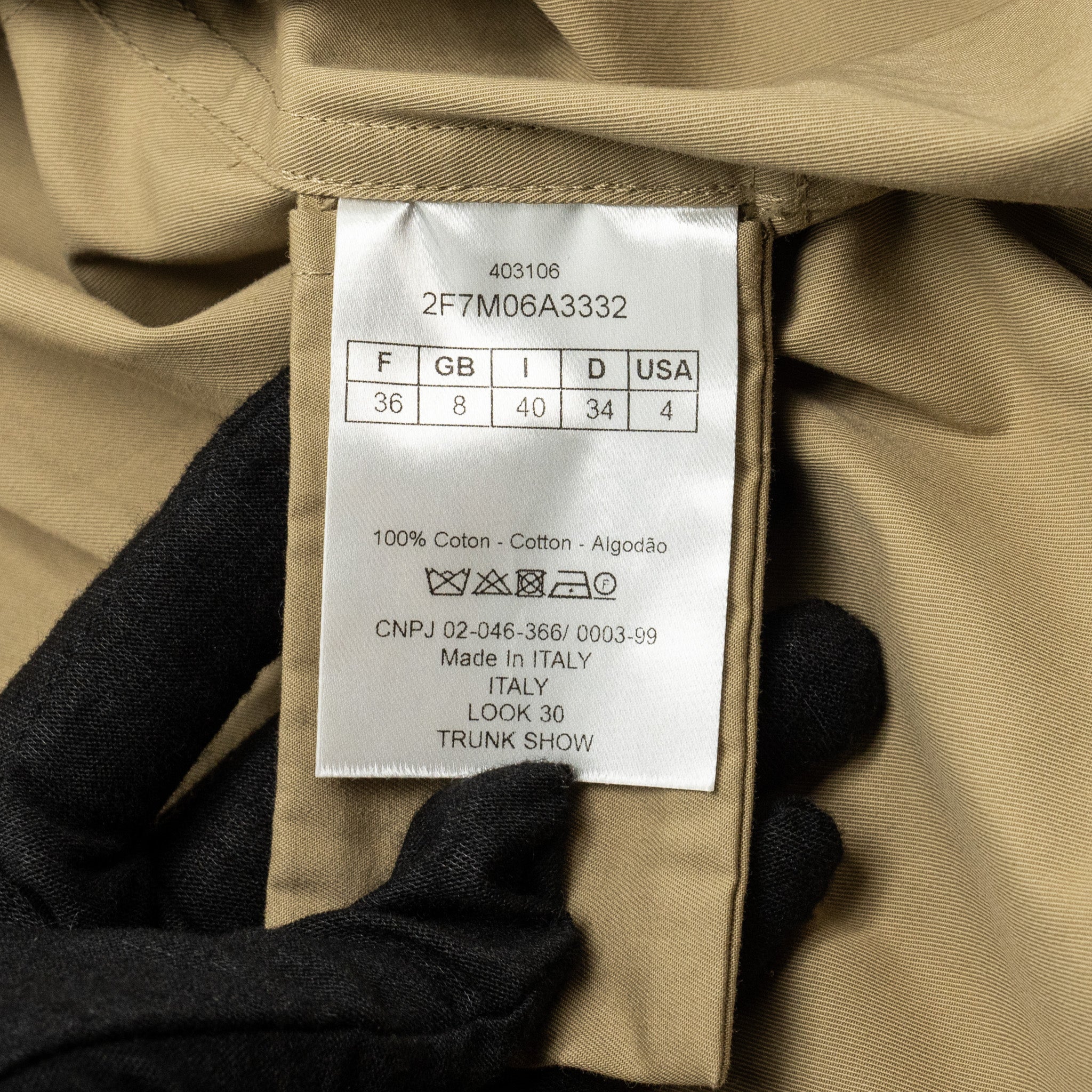 DIOR Size 36 Trench Coat With Macrocannage Quilted Vest Cotton/Polyester Beige/Black - Image 12