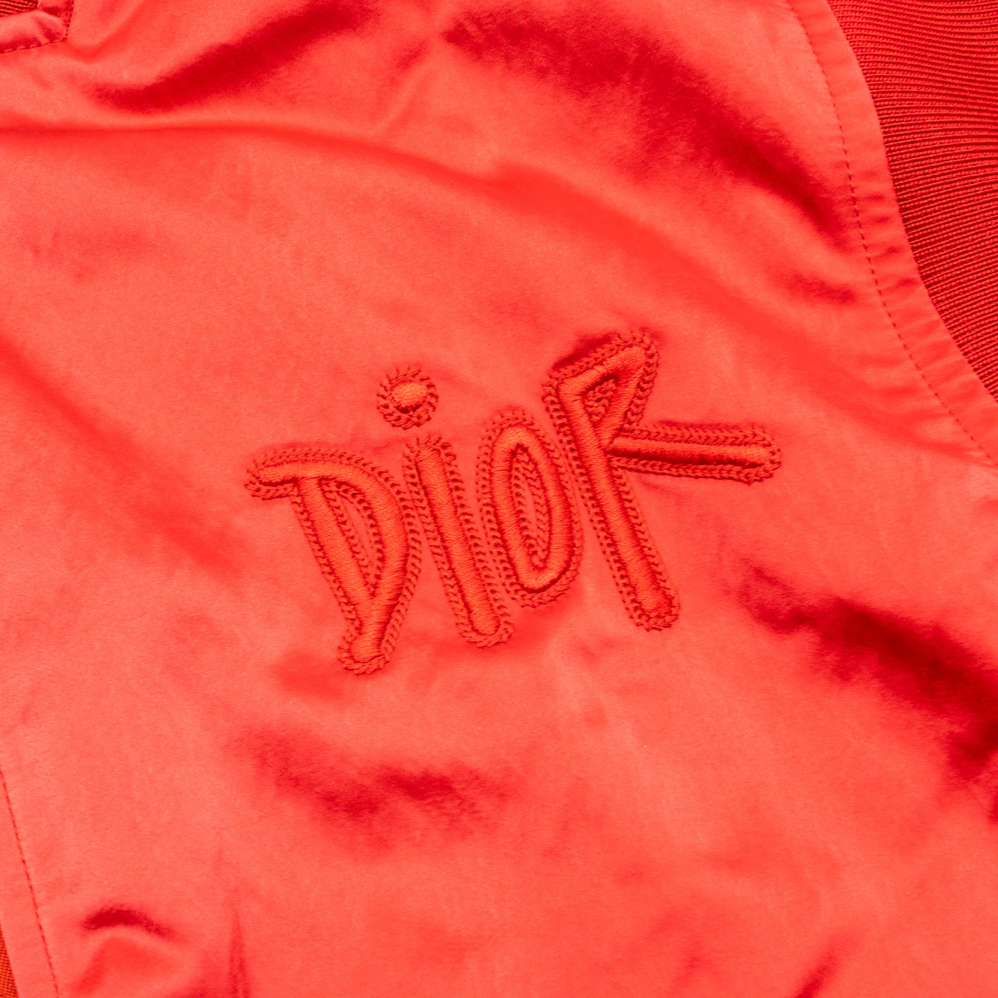 DIor Size 50 Shawn Stussy Limited Edition OX Zipped Bomber Jacket Polyamide Red - Image 4