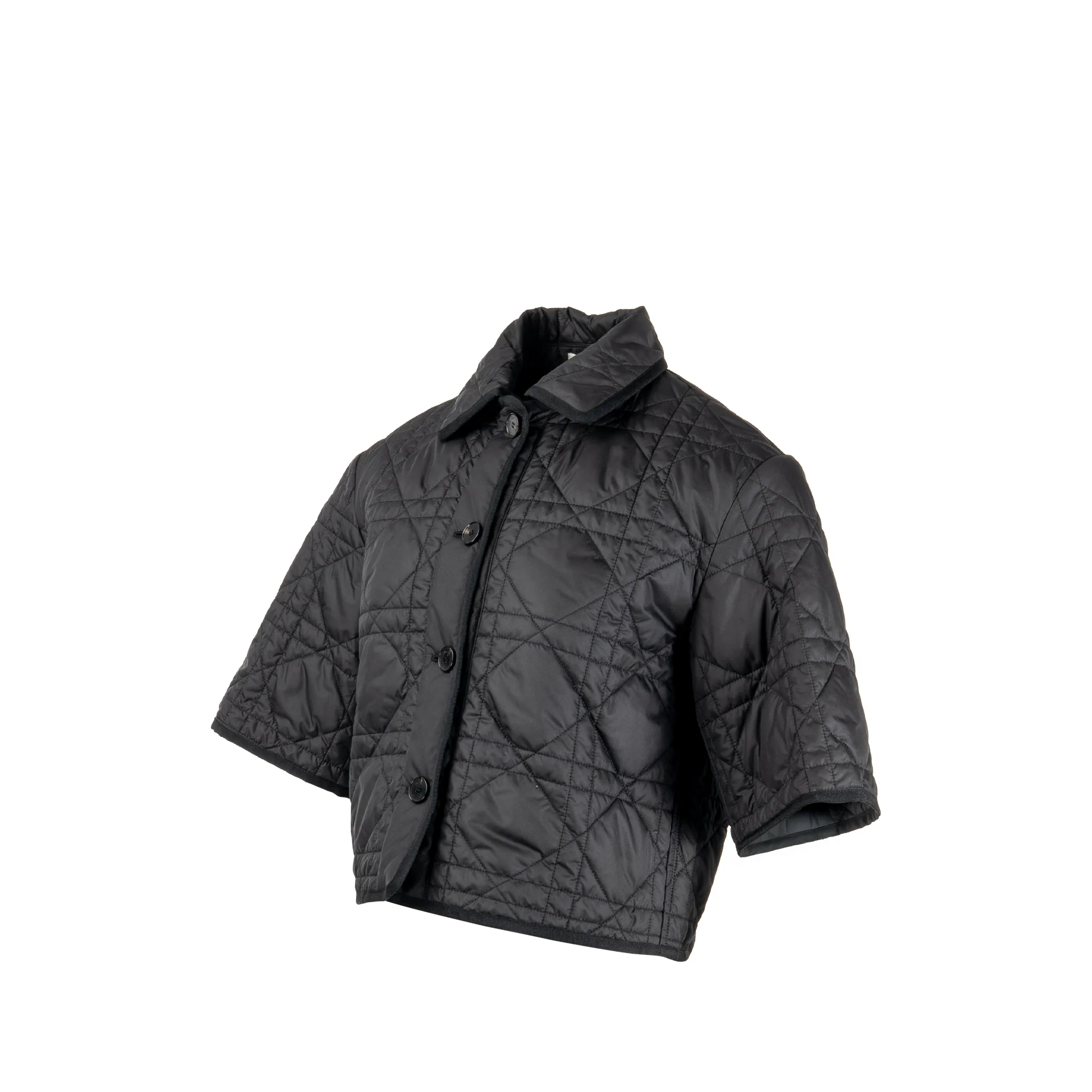 Dior Size XS Quilted Short Sleeve Jacket Polyester Black - Image 3